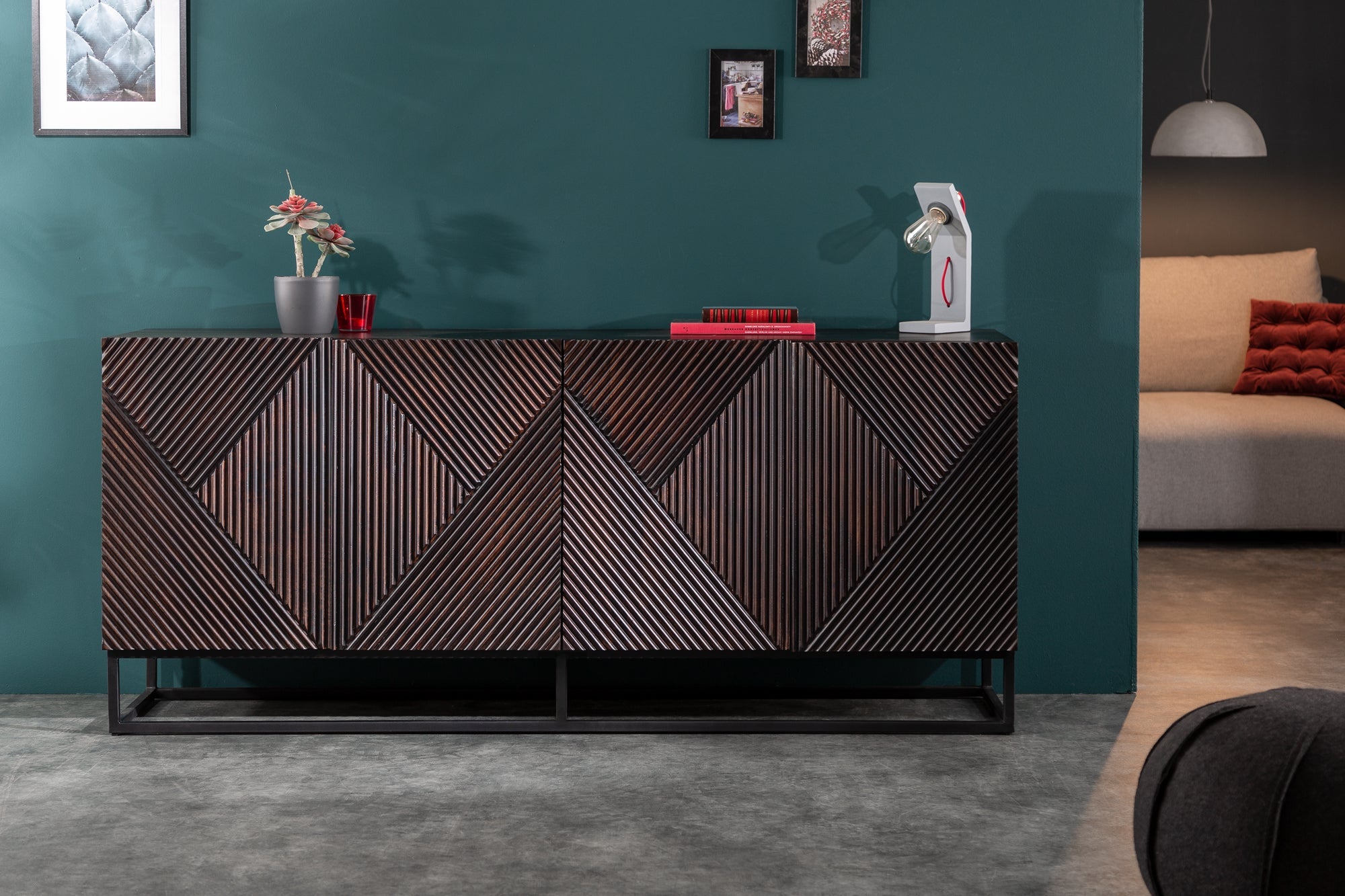 Invicta Comodă - 180cm | Mango, Maro | 177x77x38 cm