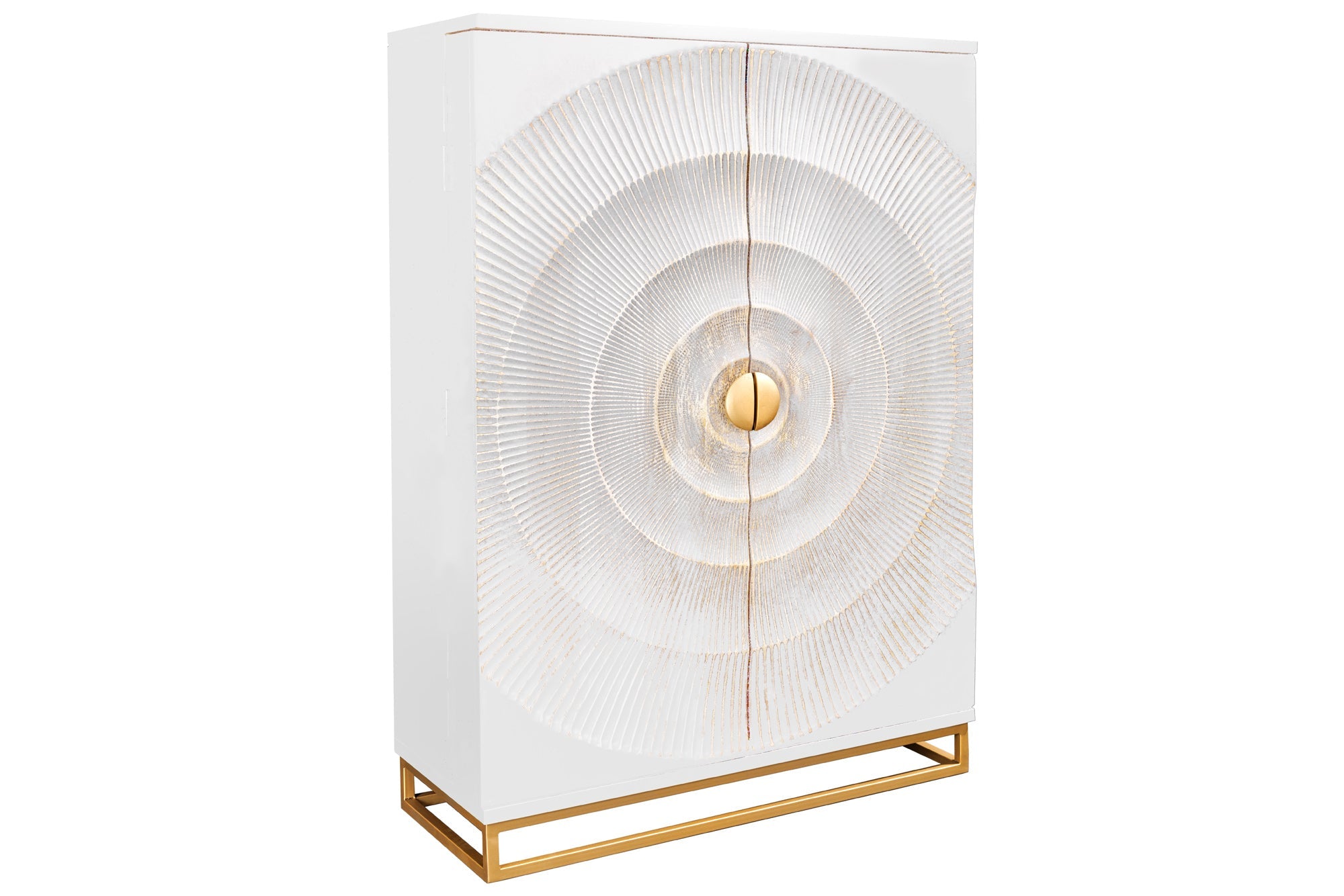 Invicta Dulap GOLDEN SUNSET - 140cm | Mango, Alb | 95x140x42 cm