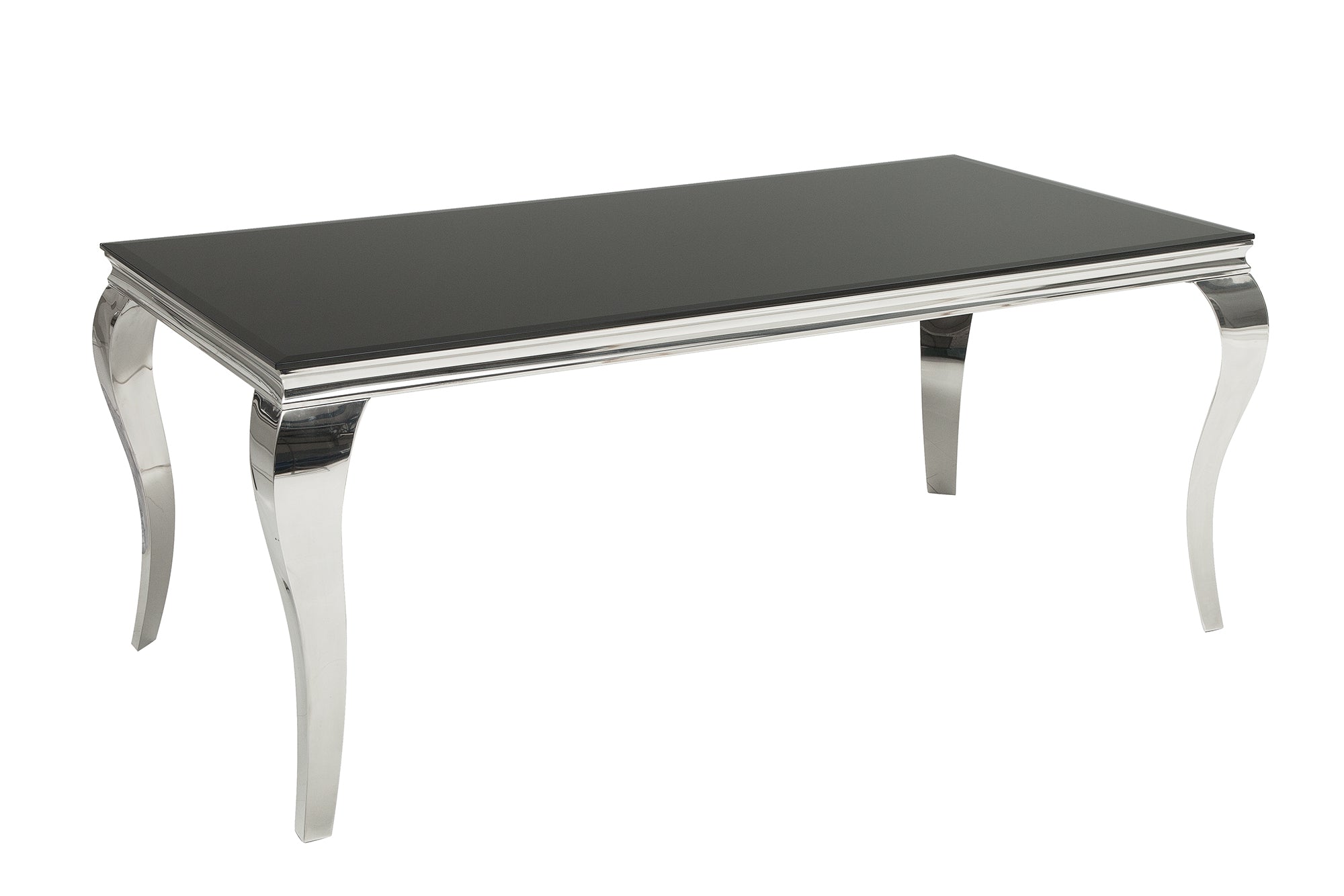 Masă dining MODERN BAROCK 180cm, sticlă securizată neagră