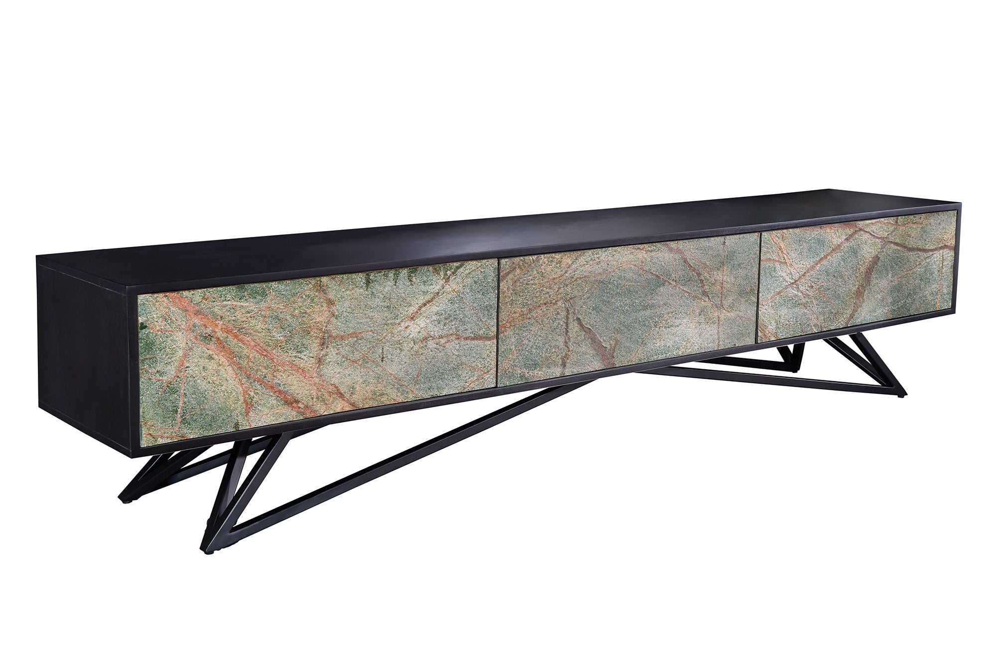 Invicta Comodă TV TV - 200cm | Acacia, Negru | 200x50x38 cm