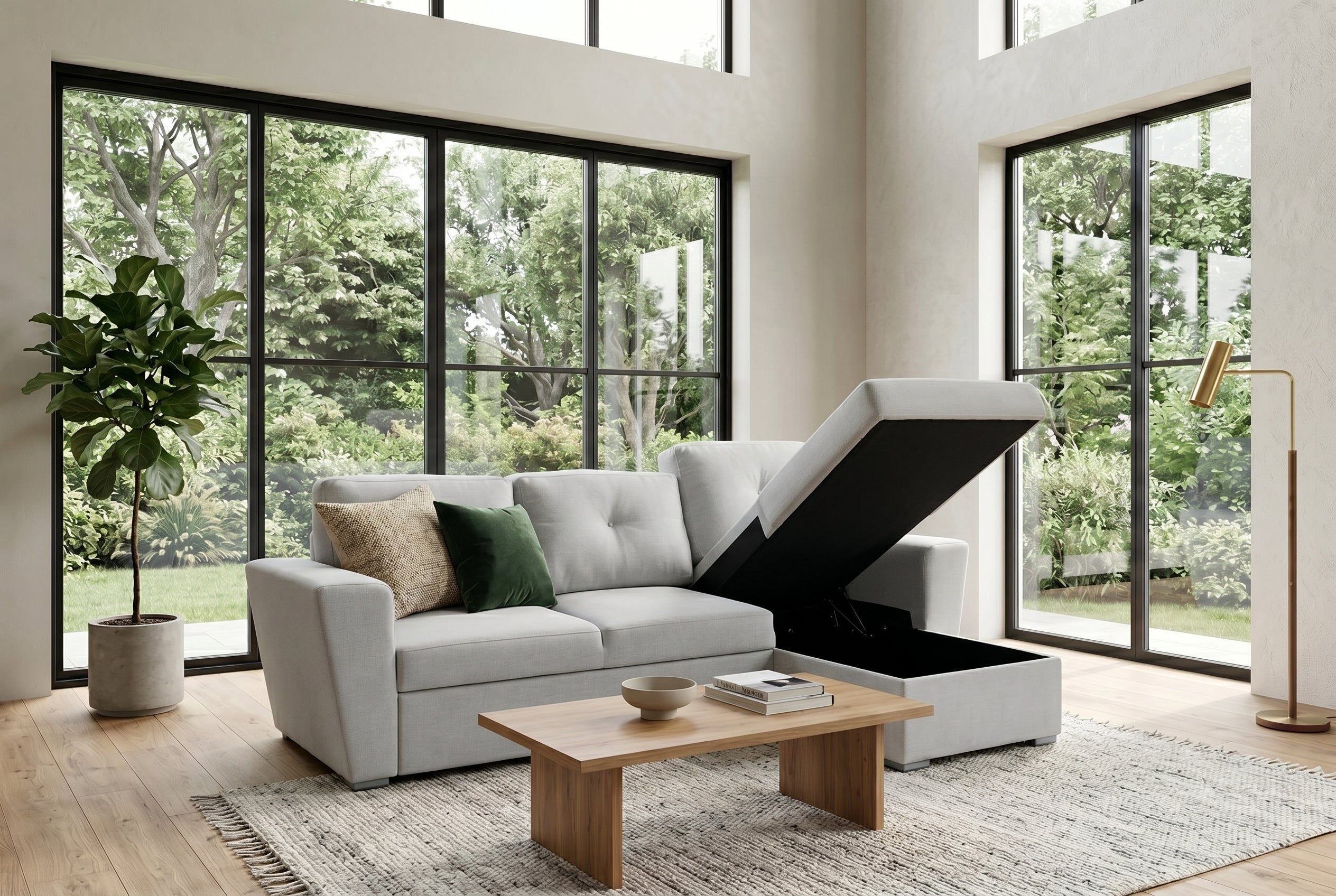 Invicta Canapea extensibilă APARTMENT - 245cm, Extensibilă, 3 Locuri | Țesătură Texturată, Bej | 245x90x155 cm