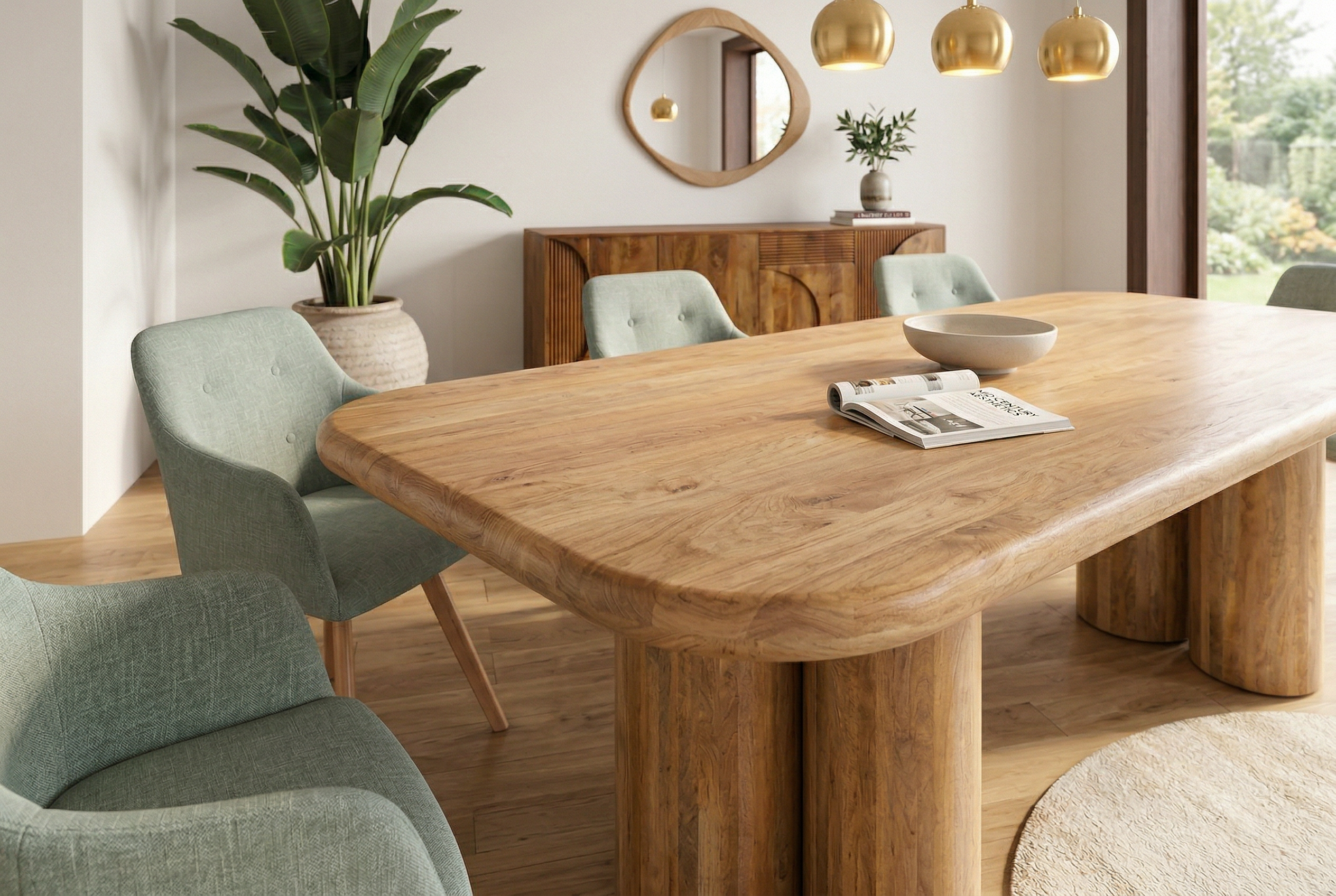 Invicta Masă dining ART DECO - 240cm | Mango, Natural | 240x76x100 cm
