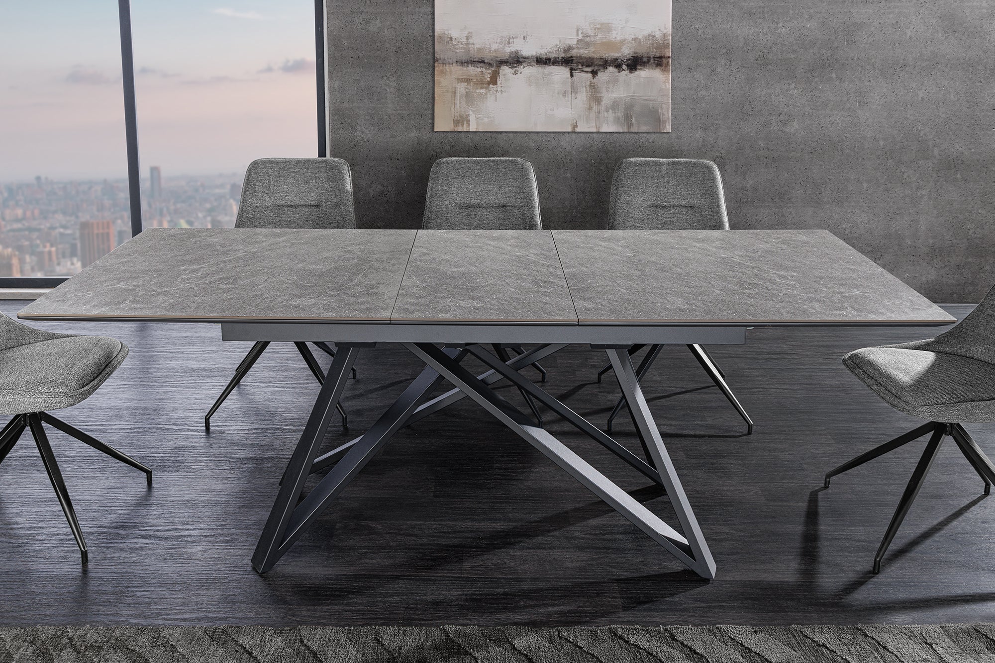 Invicta Masă dining ATLAS - 200cm | Marmură, Sticlă, Roșu