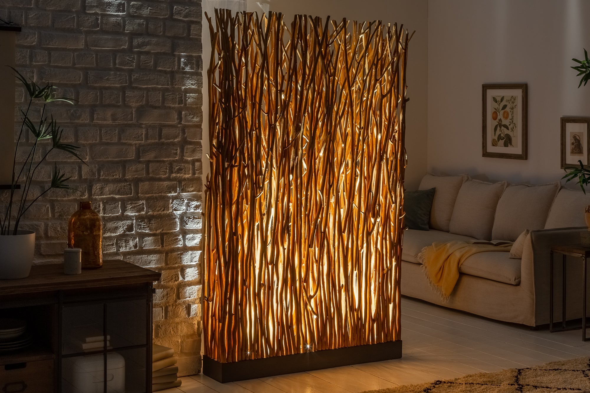 Invicta Lampadar NATURAL PARAVENT - 180cm | Longan, Natural | 110x180x20 cm