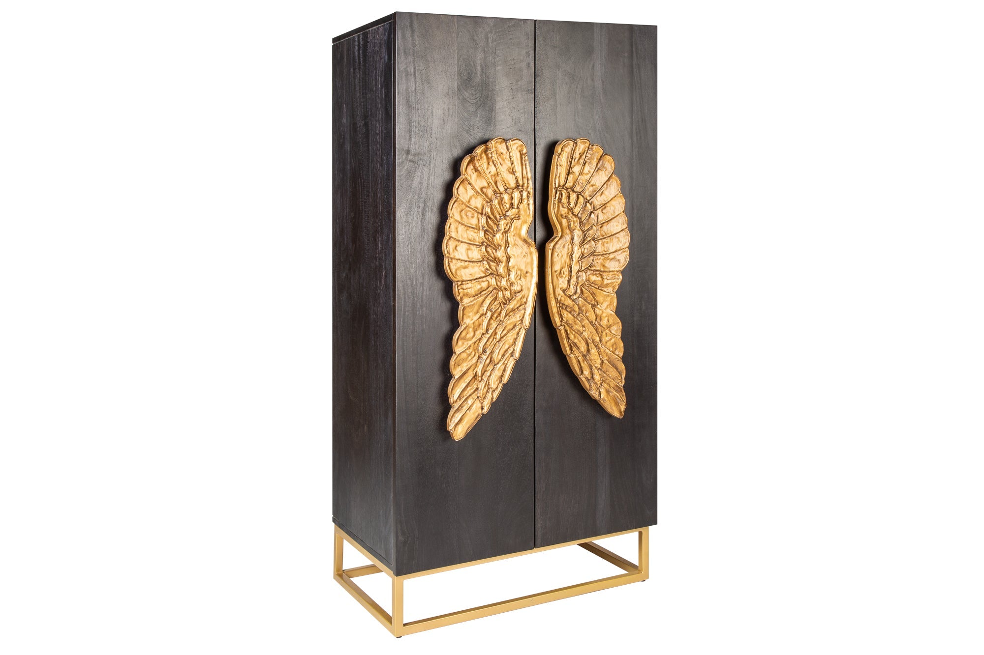 Invicta Vitrină înaltă ANGEL - 140cm | Mango, Negru | 70x140x45 cm