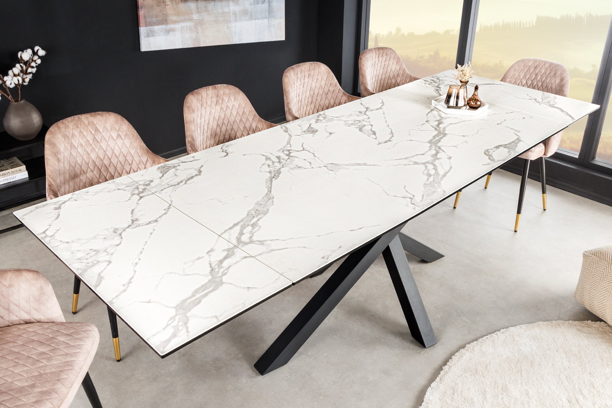 Invicta Masă dining MARVELOUS - 260cm | Marmură, Alb | 180x76x90 cm