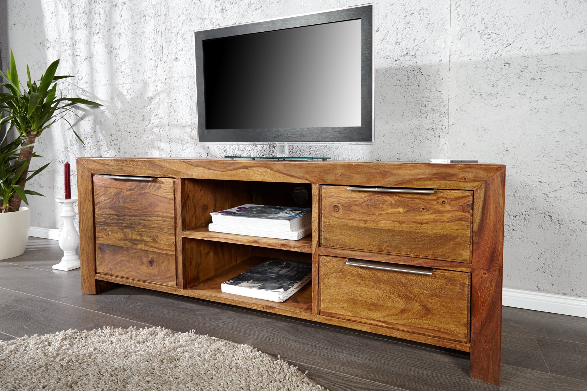 Invicta Comodă TV TV - 135cm | Sheesham | 135x50x45 cm