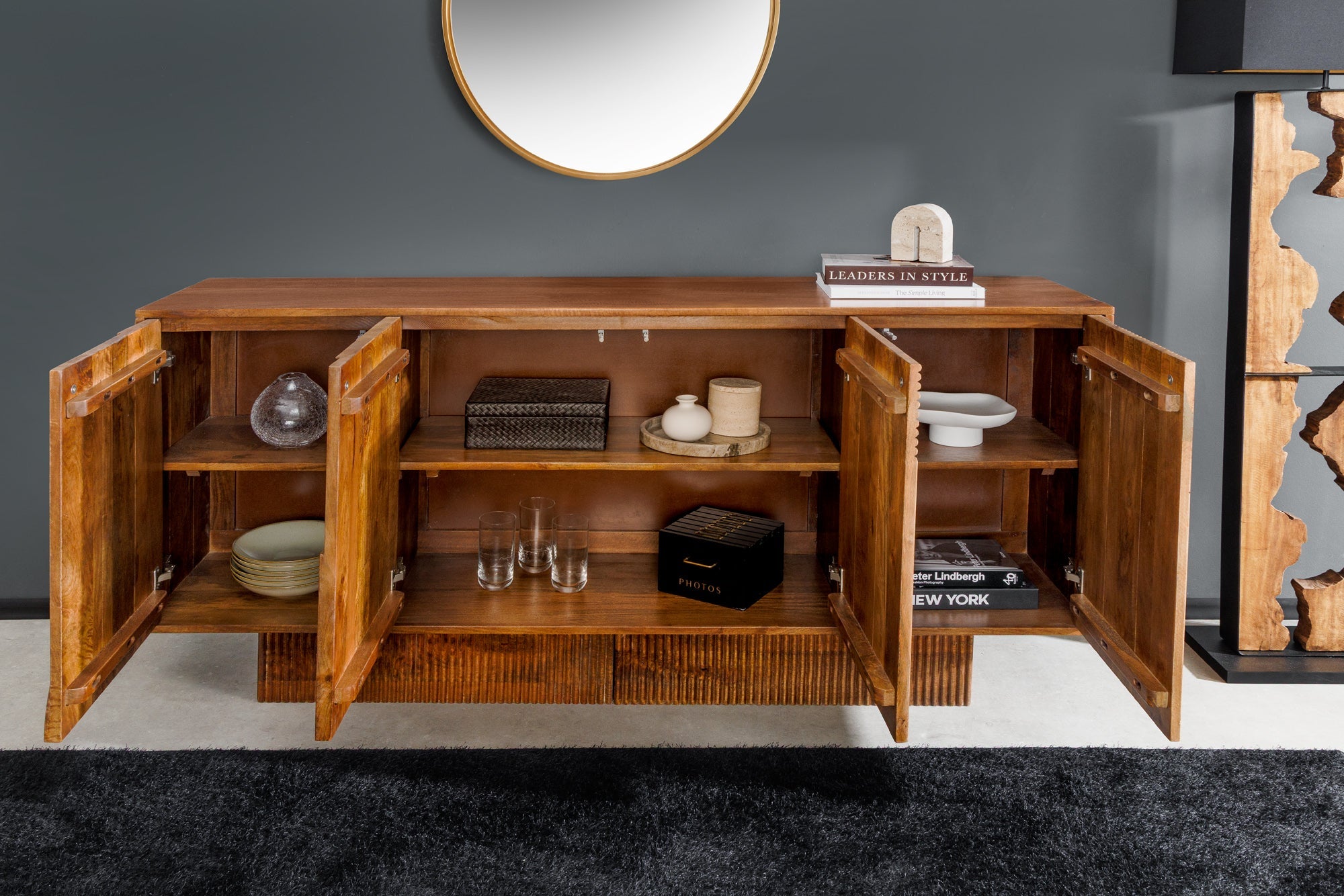 Invicta Comodă ART DECO - 170cm | Mango, Maro | 170x80x38 cm