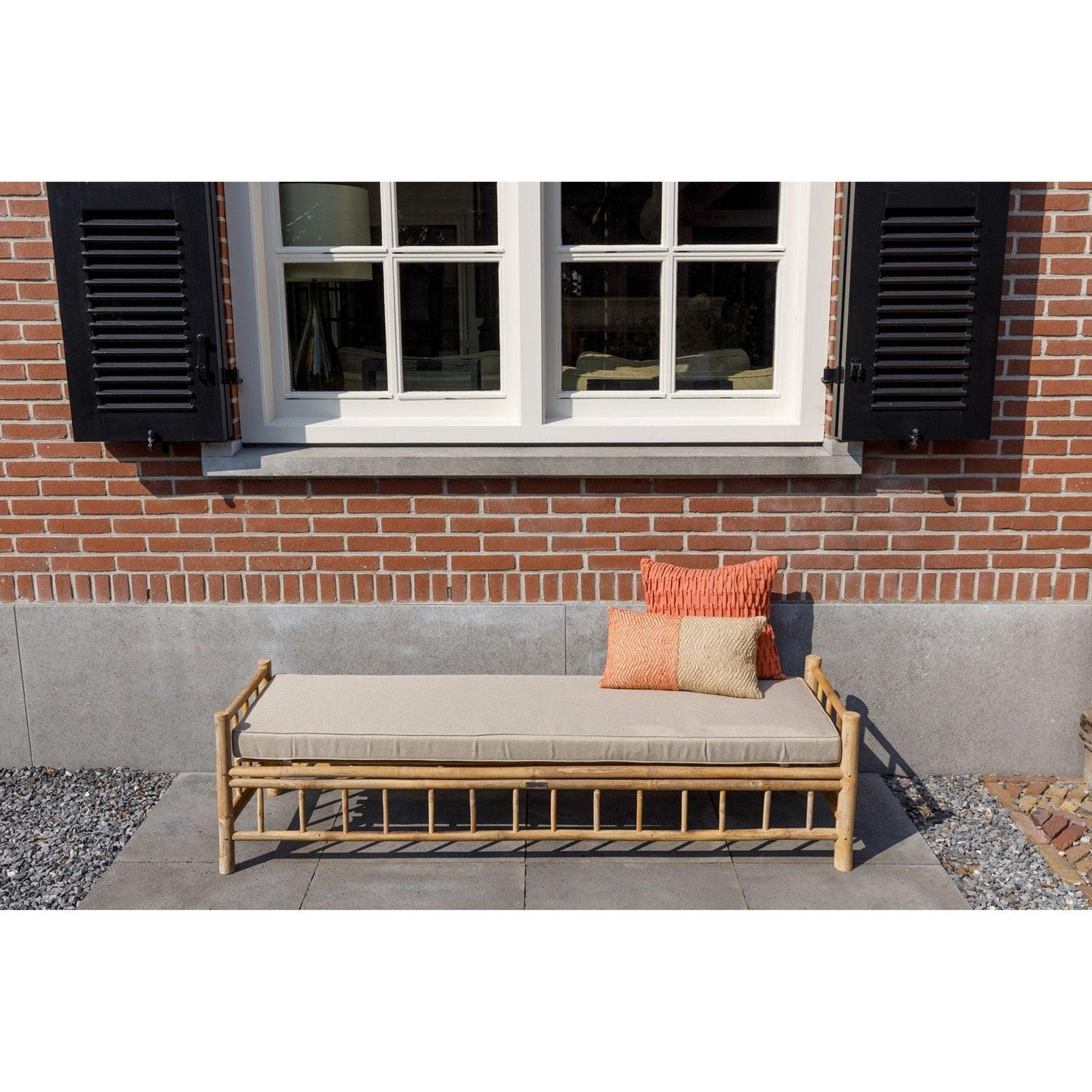 BAMBOO TENNIS GARDEN BENCH TAUPE