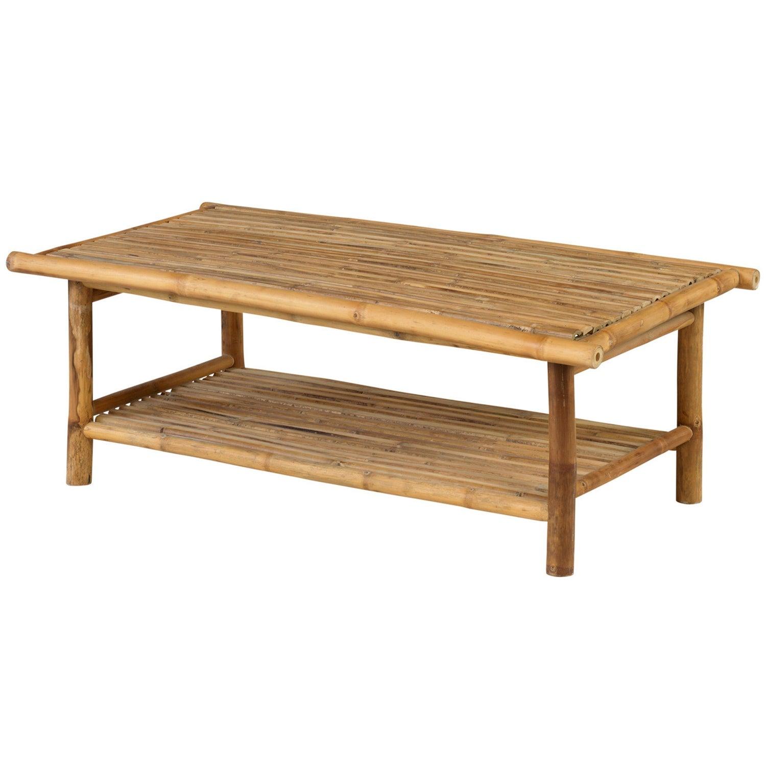 BAMBOO COFFEE TABLE OUTDOOR RECTANGULAR NATURAL