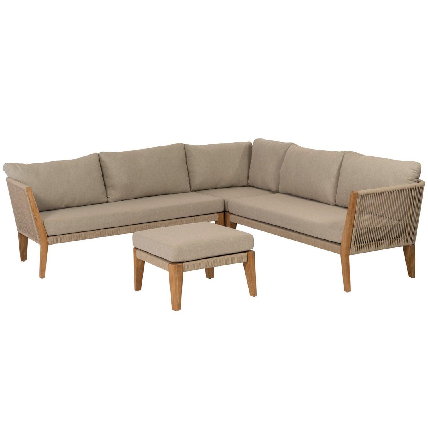 SAN REMO GARDEN LOUNGE SET TEAK SAND INCL CUSHIONS