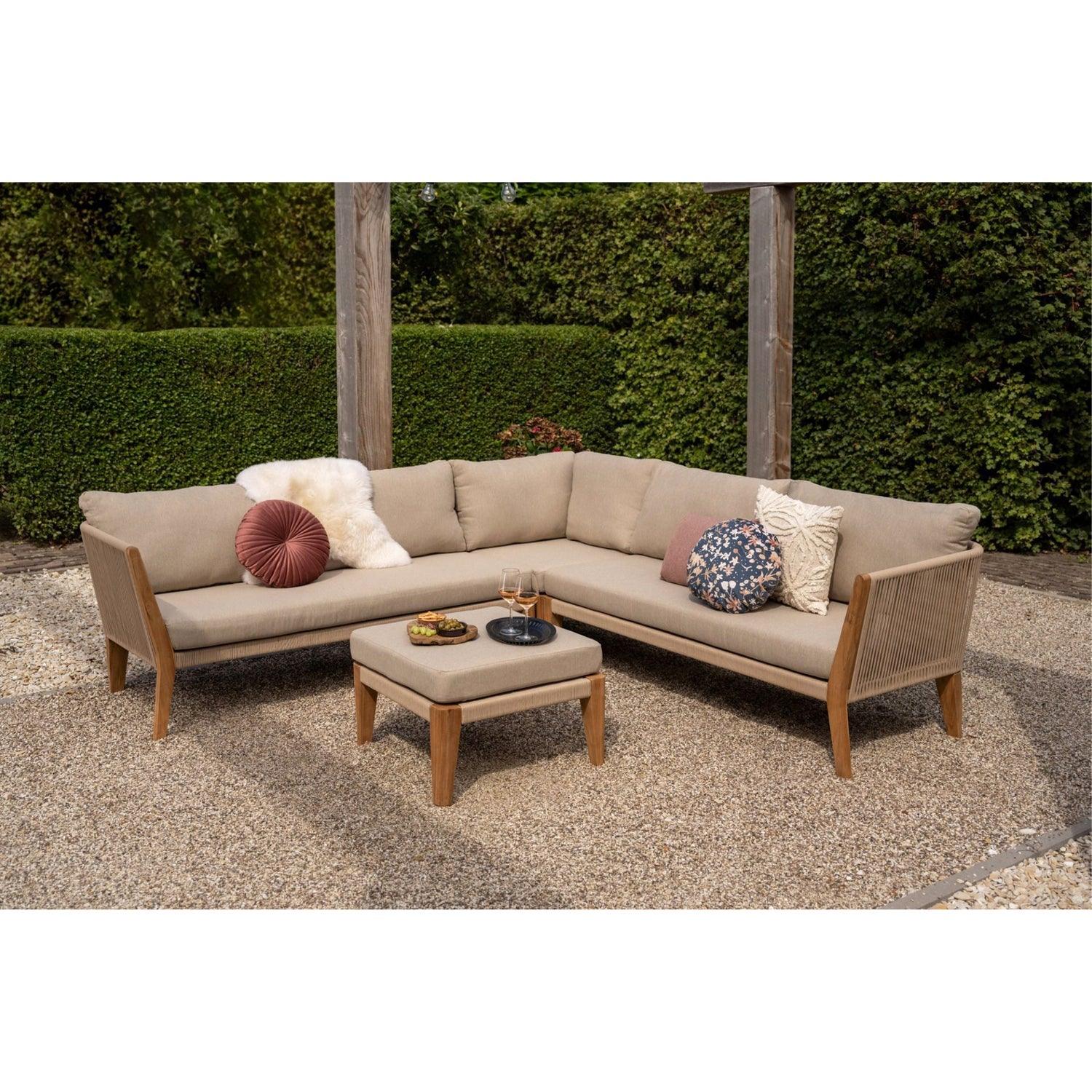 SAN REMO GARDEN LOUNGE SET TEAK SAND INCL CUSHIONS