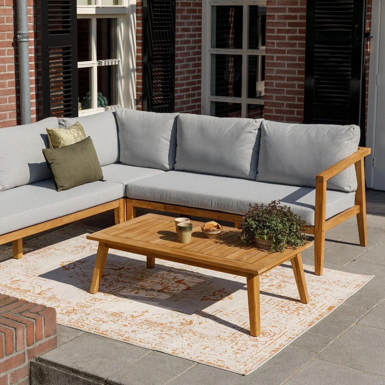 LUCCA LOUNGE SET GARDEN TEAK INCL CUSHIONS