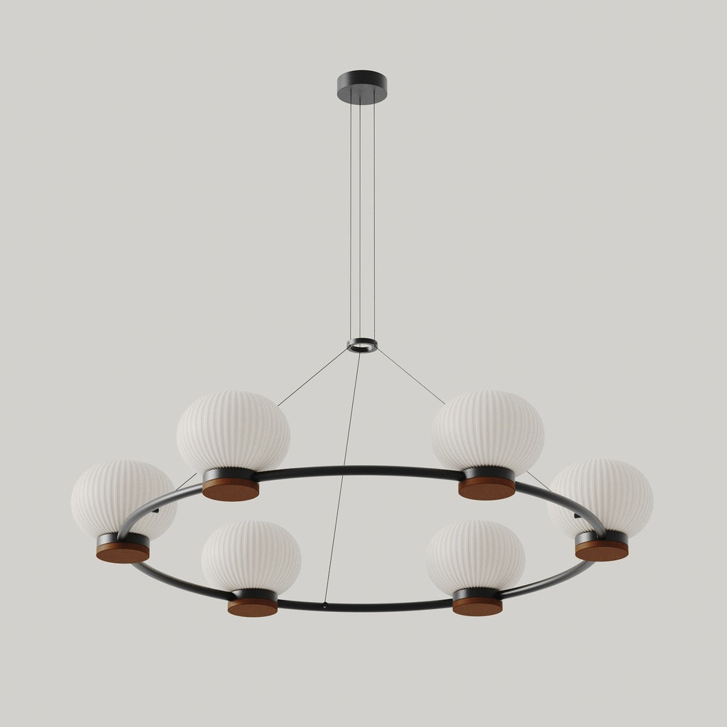 Aromas del Campo lampa suspendata Irzo cu 6 lumini | Metal, sticla opala si marmura | Auriu vechi