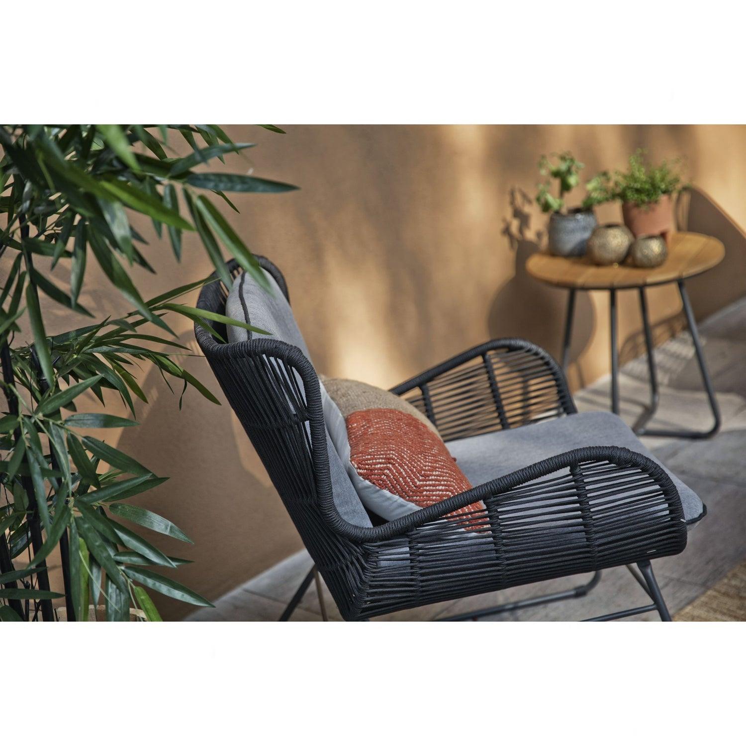 GRACE LOUNGE CHAIR GARDEN ANTHRACITE STEEL/ROPE