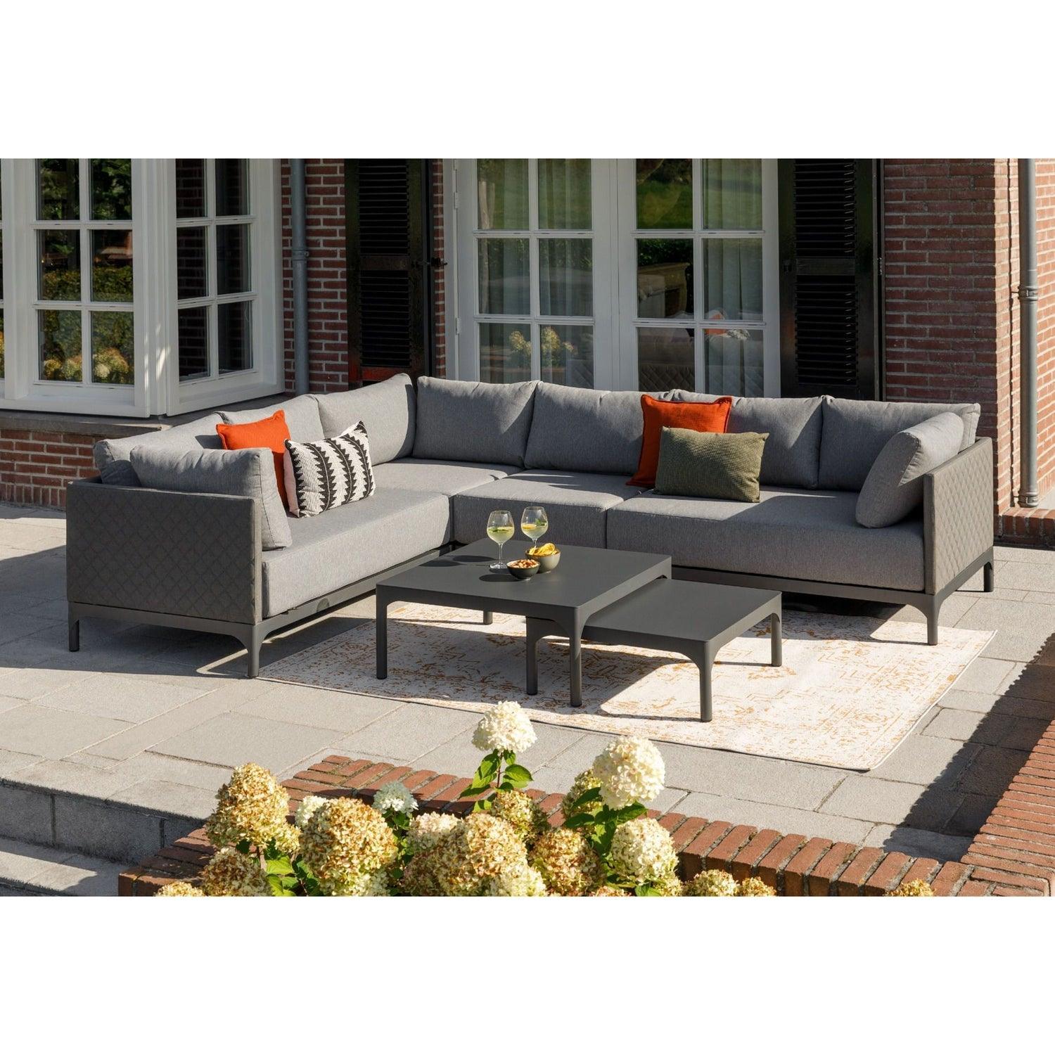 DOMINO LOUNGE SET GARDEN STONE GREY