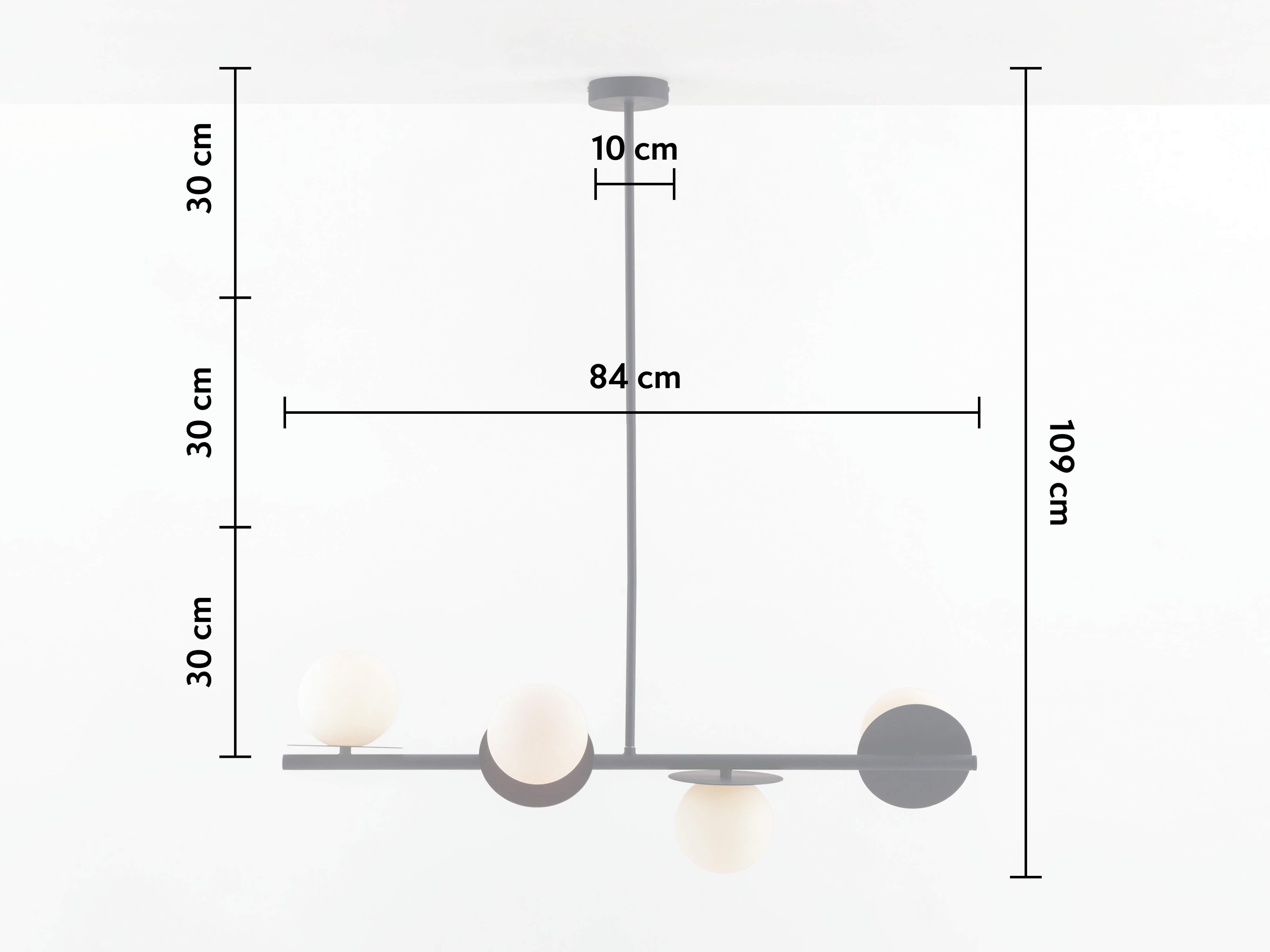 Plafoniera disc opal gri cărbune