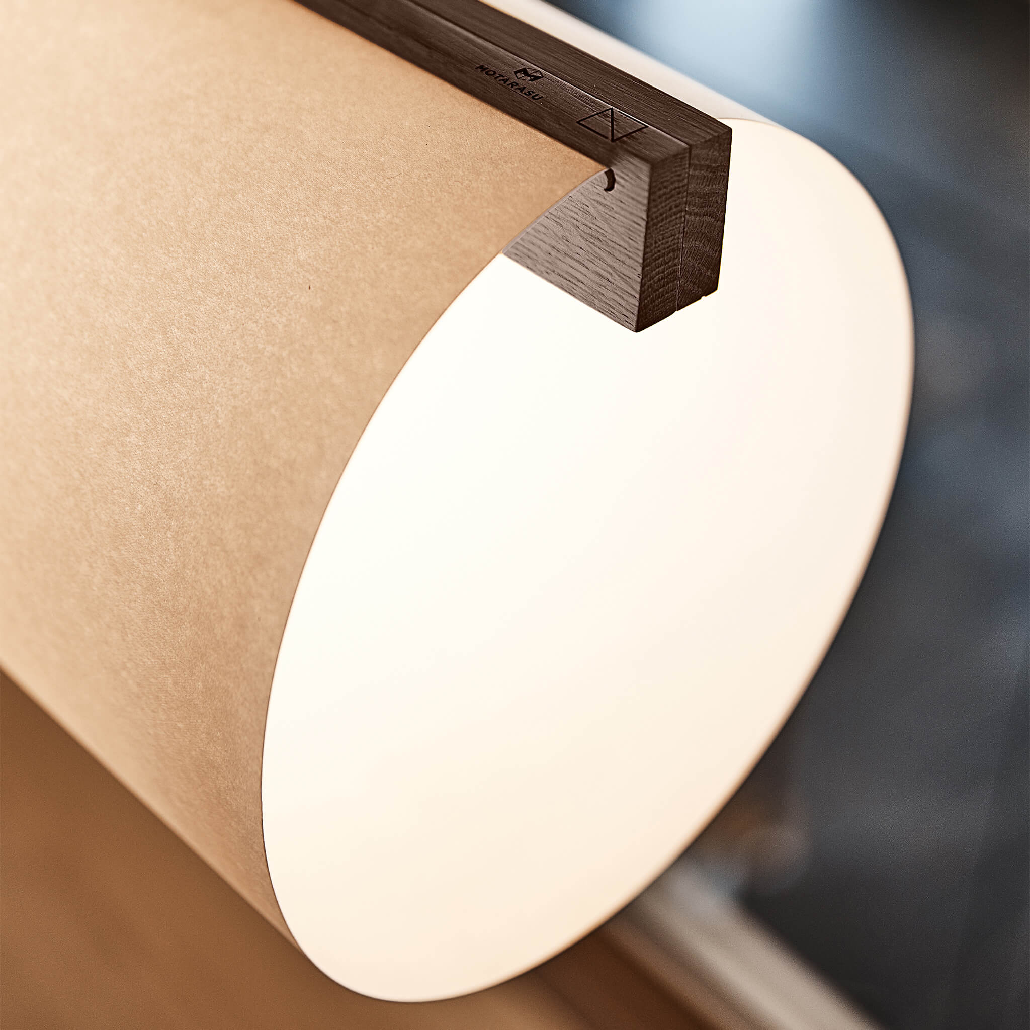 Motarasu lustră ENSO 120 hârtie washi japoneză, sârmă oțel Maro închis L123, l20, H20, Ø20 cm 6