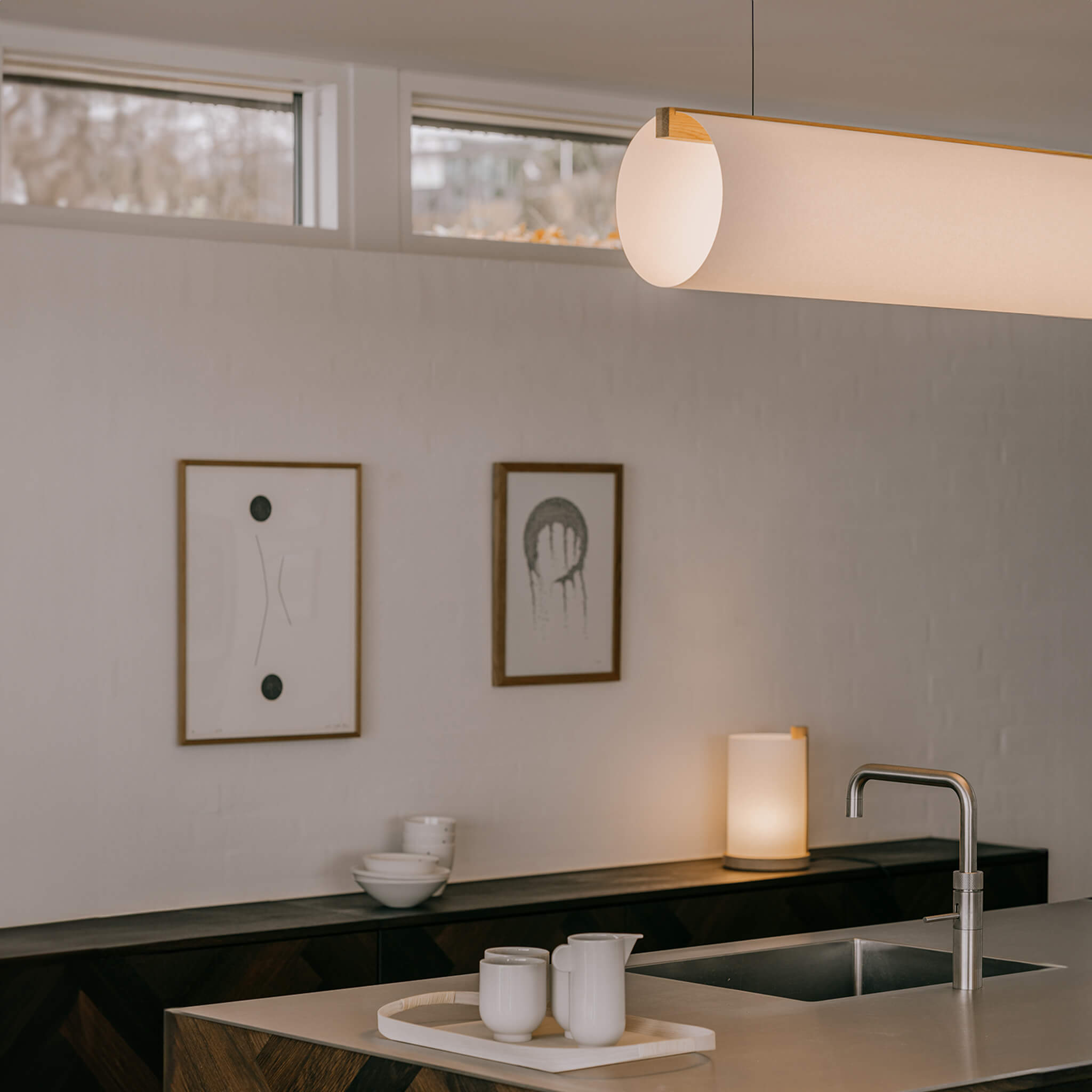 Motarasu lustră ENSO 120 hârtie washi japoneză, sârmă oțel Maro închis L123, l20, H20, Ø20 cm 3