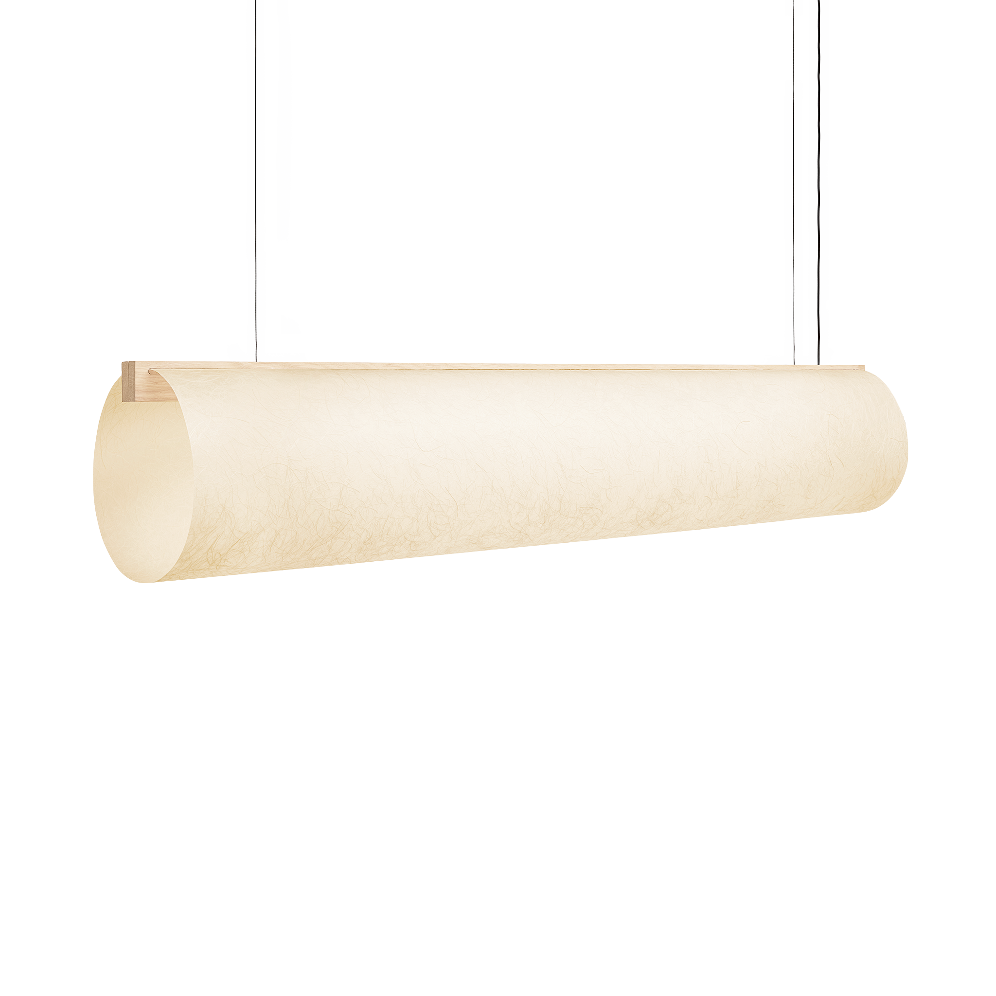 Motarasu lustră ENSO Raw hârtie washi japoneză, sârmă oțel Stejar natural L123.4, l20, H20, Ø20 cm 2