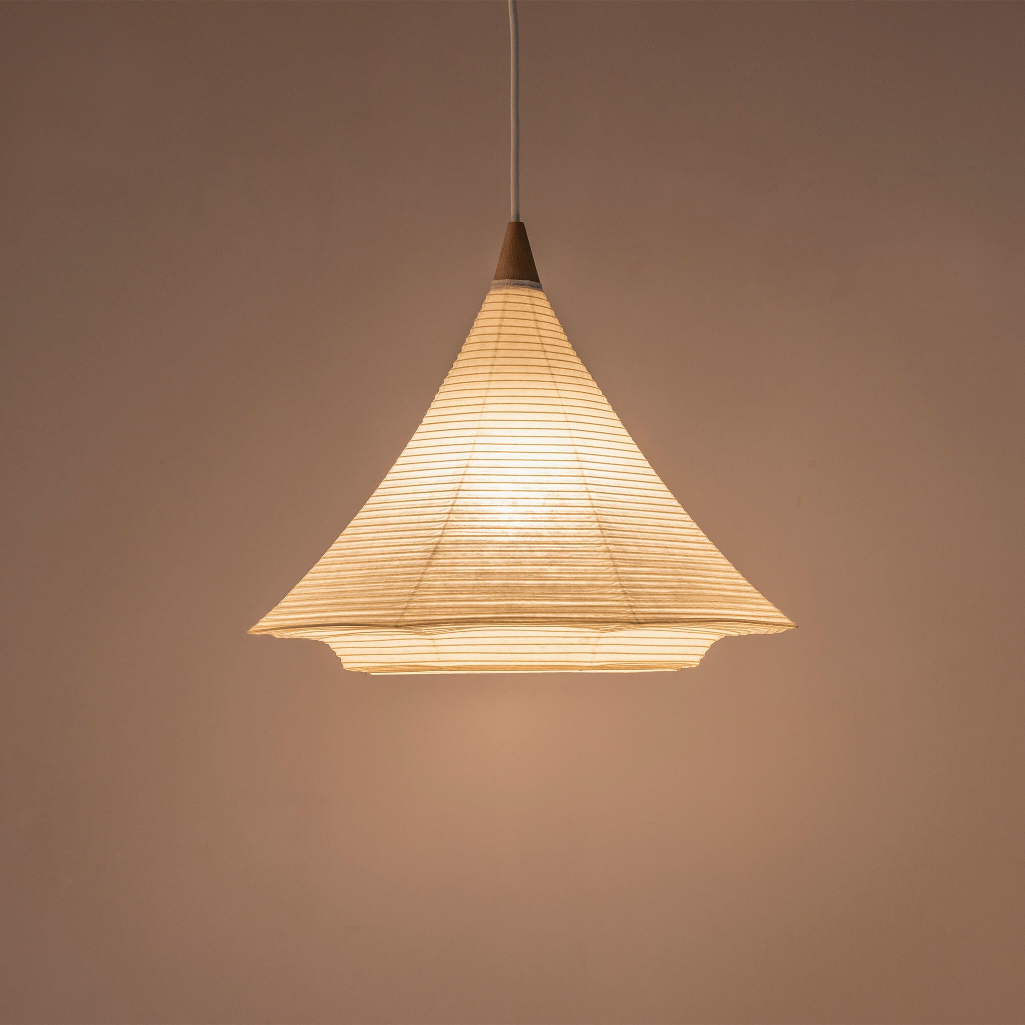 Motarasu lustră FUJI hârtie washi japoneză, lemn hiba Natural l46, A46, H35, Ø46 cm 6