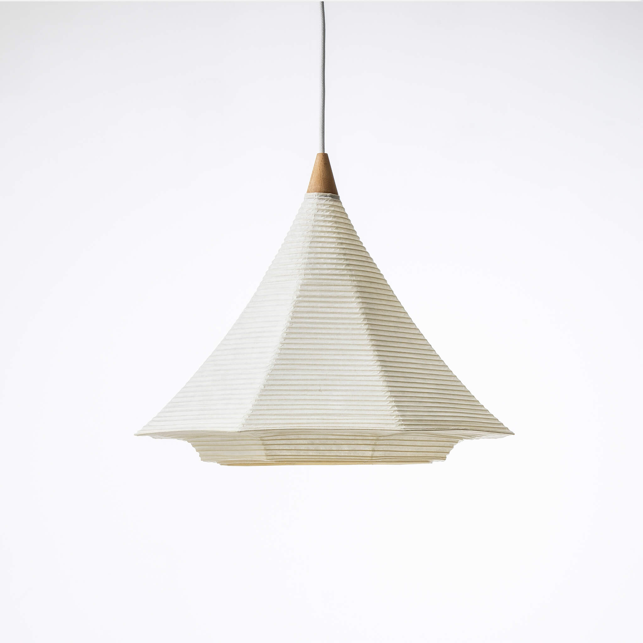 Motarasu lustră FUJI hârtie washi japoneză, lemn hiba Natural l46, A46, H35, Ø46 cm 1