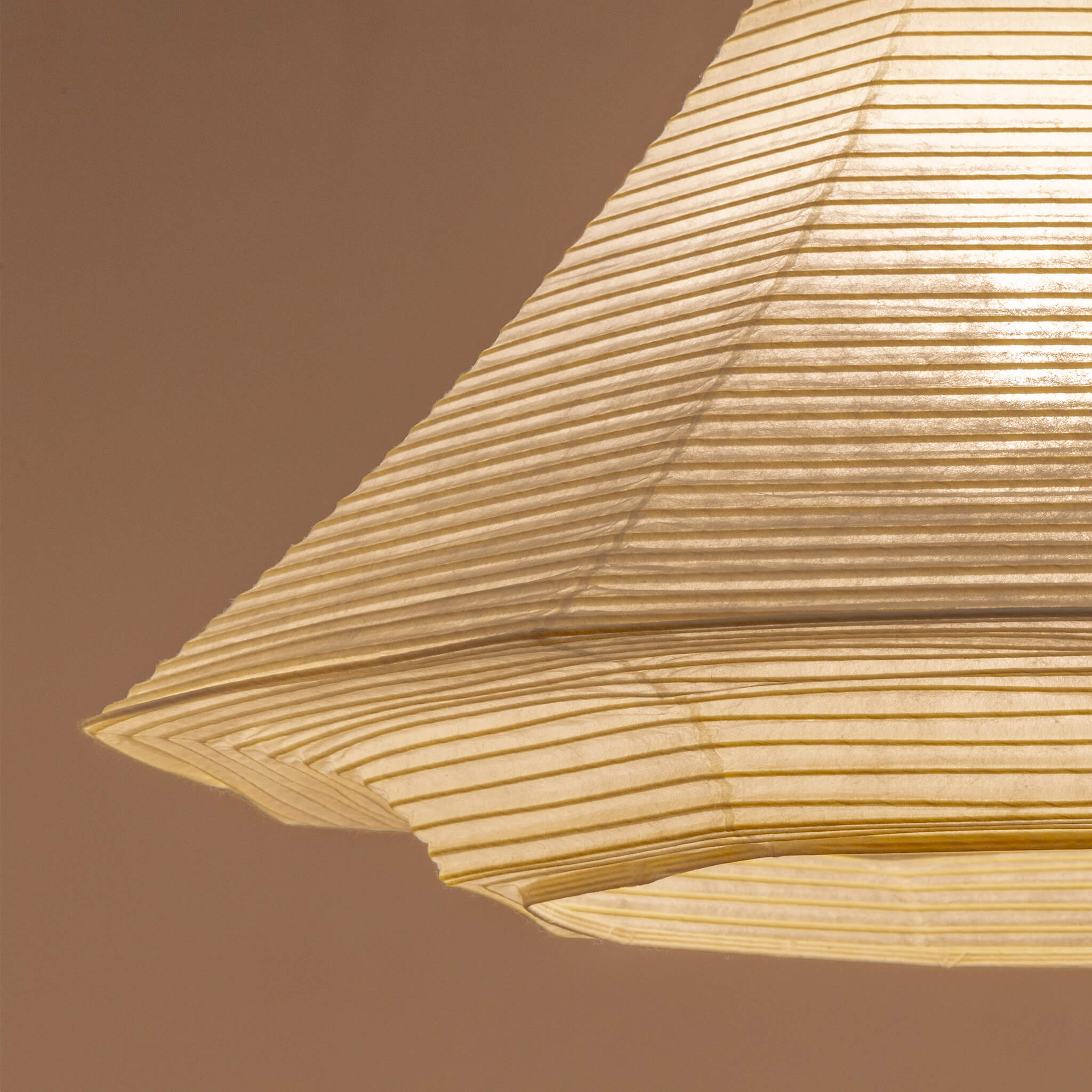 Motarasu lustră FUJI hârtie washi japoneză, lemn hiba Natural l46, A46, H35, Ø46 cm 5