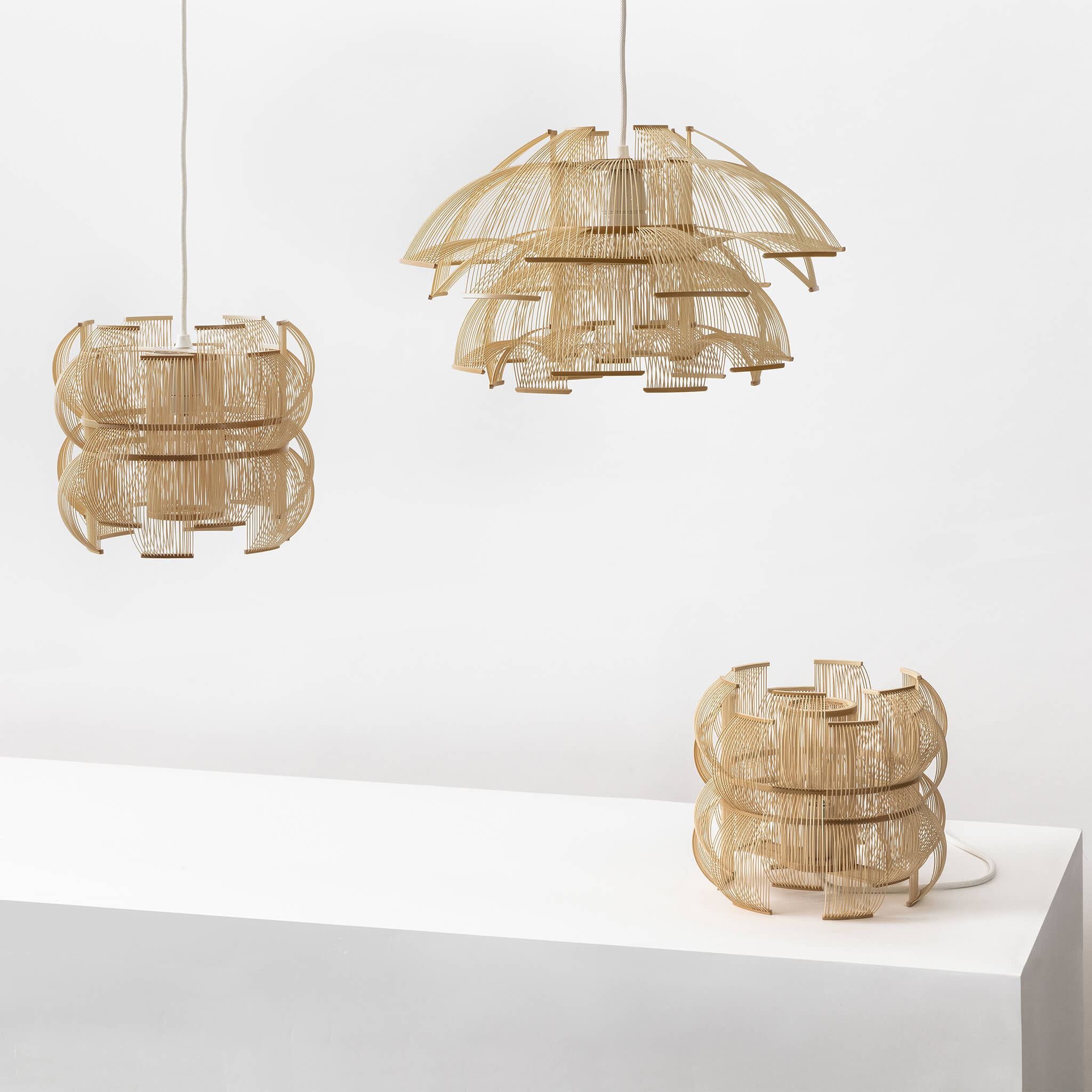 Motarasu lampă masă SEN porțelan, bambus Bambus natural l26, A26, H23, Ø26 cm 6