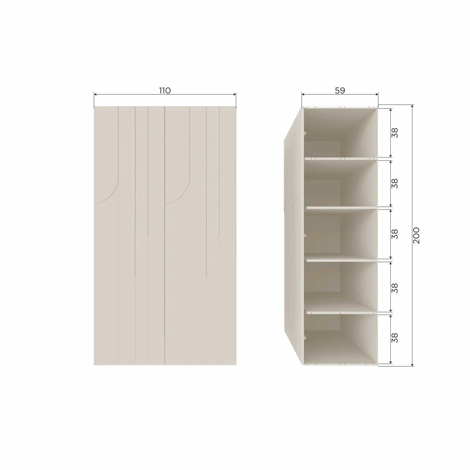 RAIN 2-DRS STORAGE CABINET PINE DUST [fsc]
