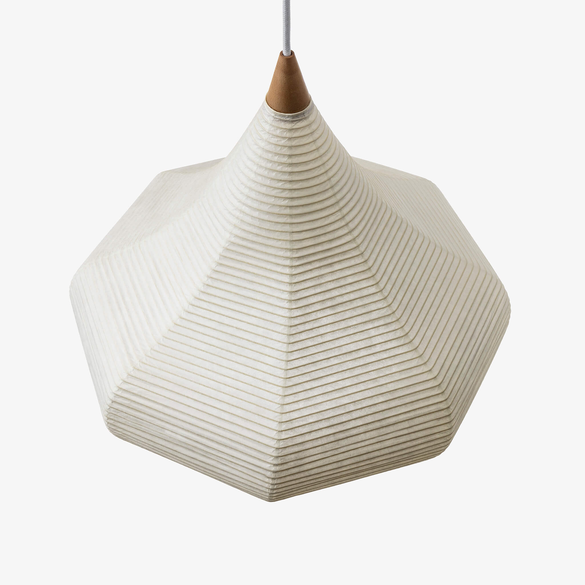 Motarasu lustră SHIZUKU hârtie washi japoneză, lemn hiba Natural l46, A46, H36, Ø46 cm 5