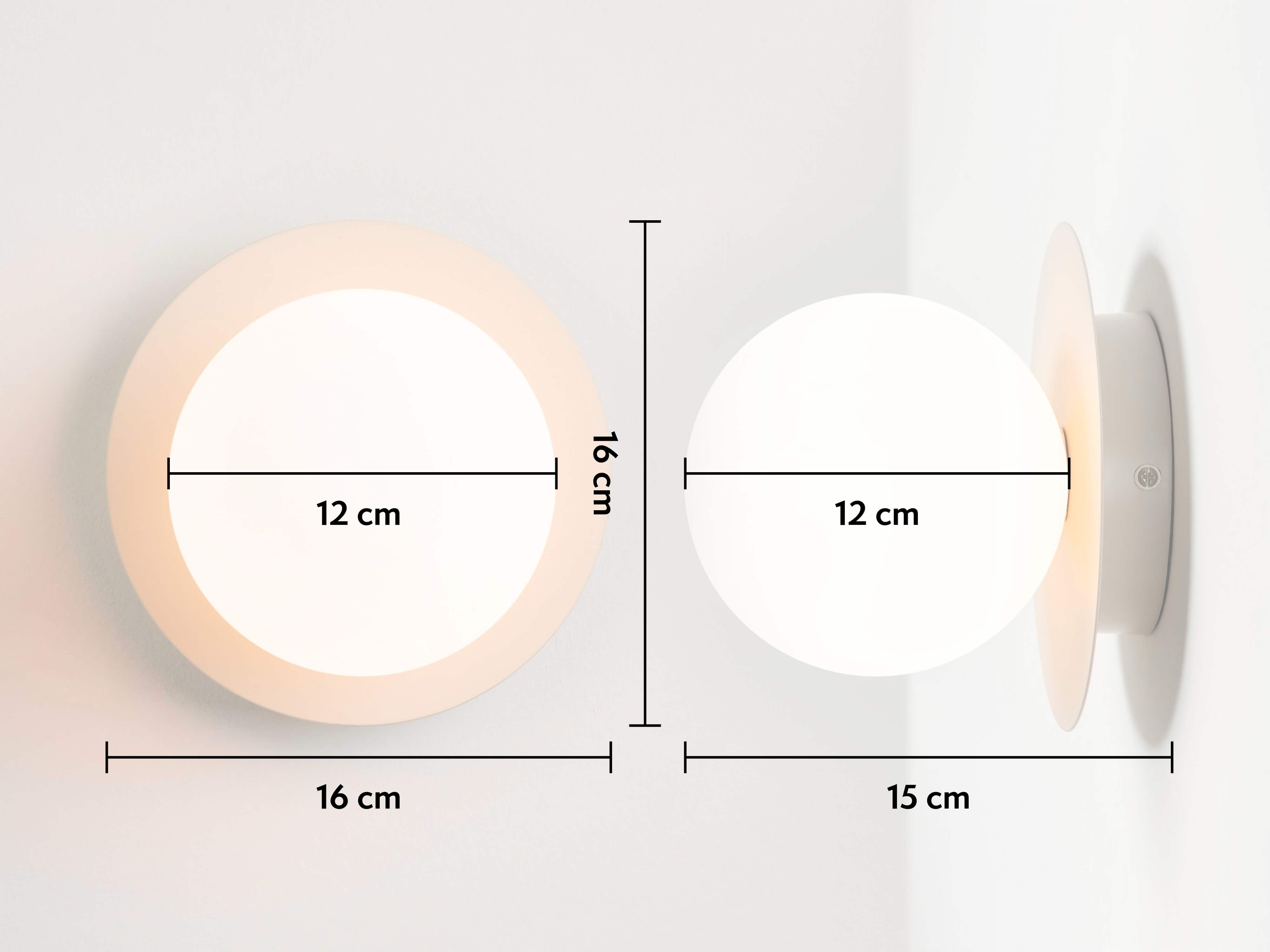 Aplic de perete cu disc opal nisip