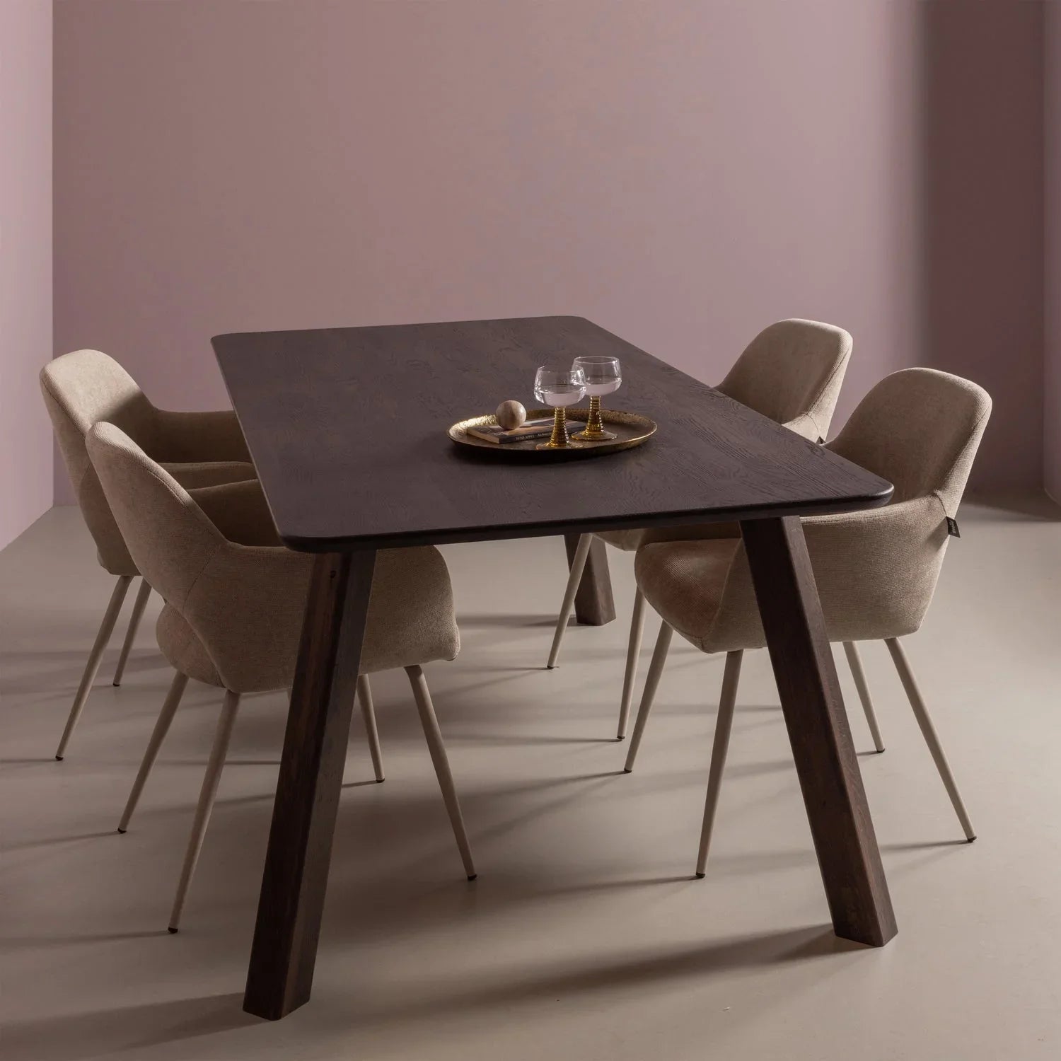 HAARLEM 4-POSITION LEG OAK MYSTIQUE BROWN SET OF 2 [fsc]