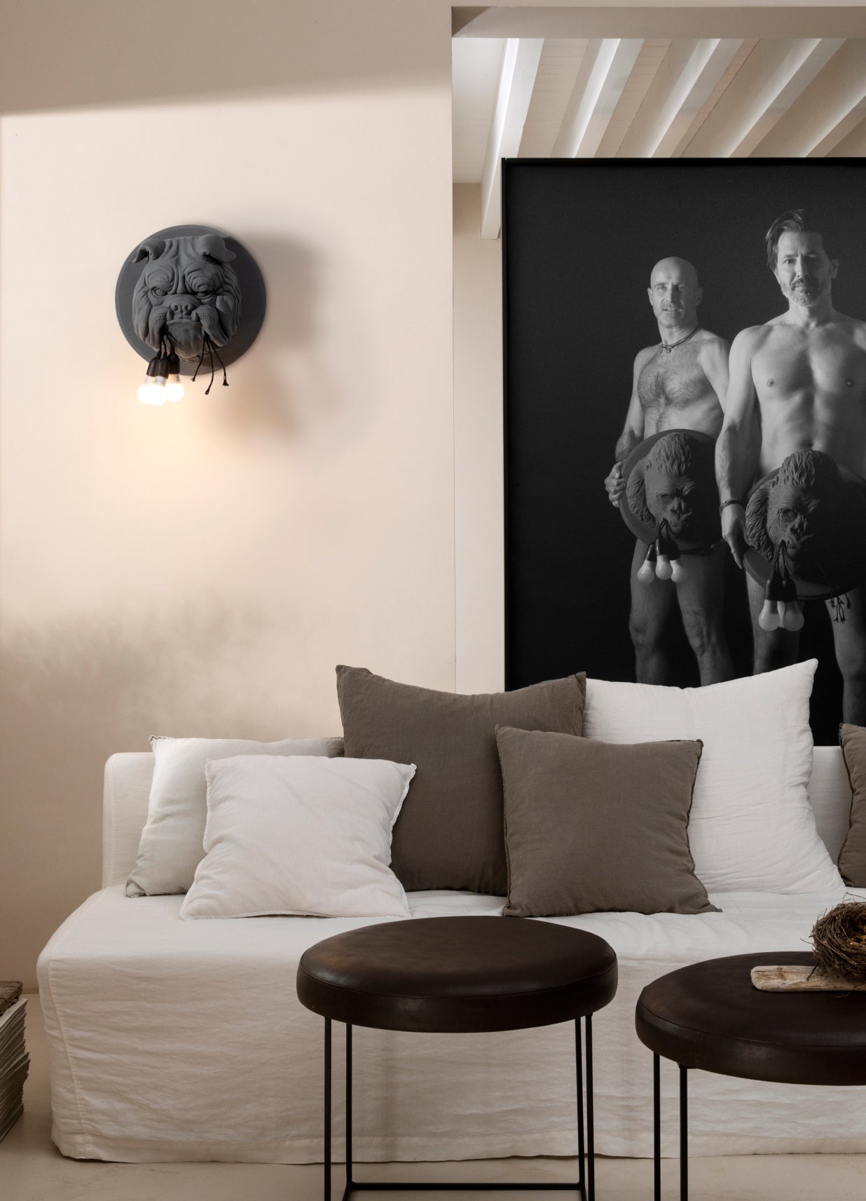 Karman Buldog Amsterdam Aplica perete | Ceramic | Alb, Negru | LED 41x25cm