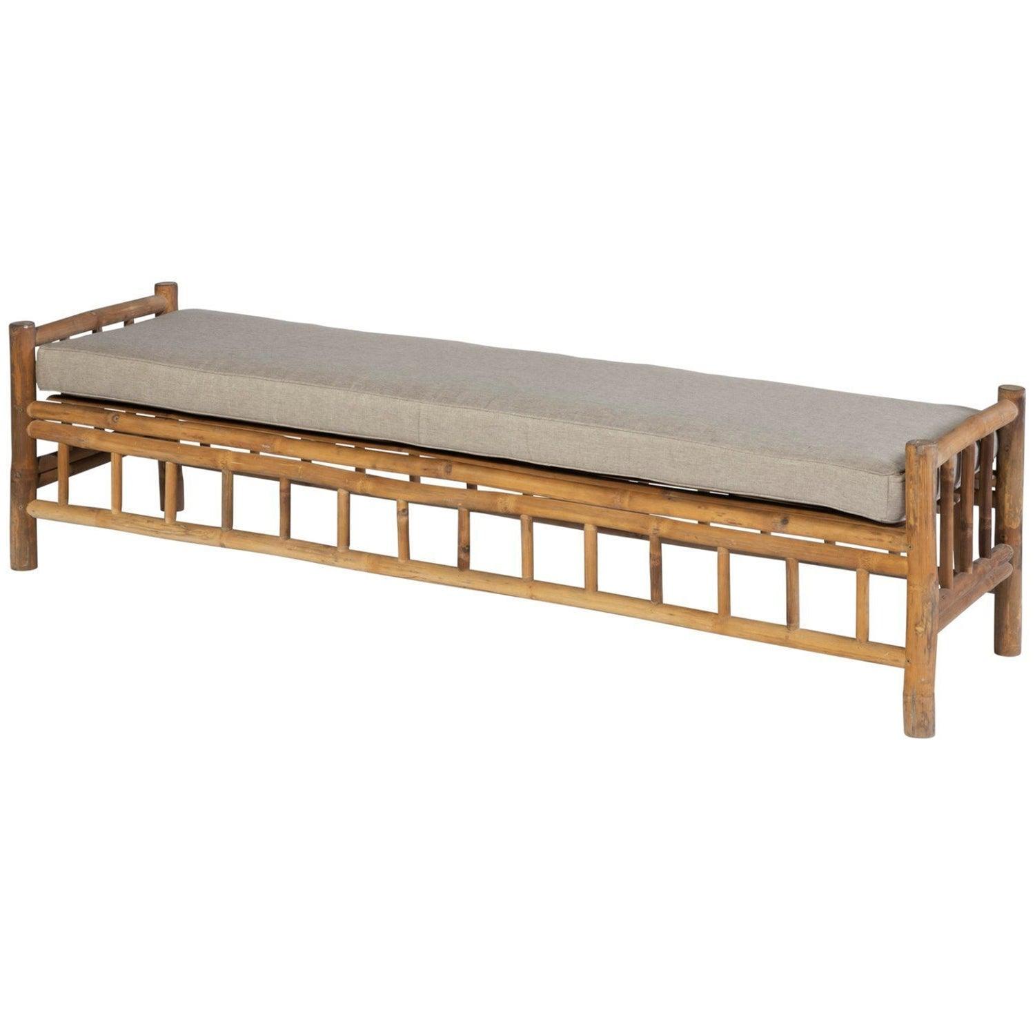 BAMBOO TENNIS GARDEN BENCH TAUPE - PARIS14A.RO