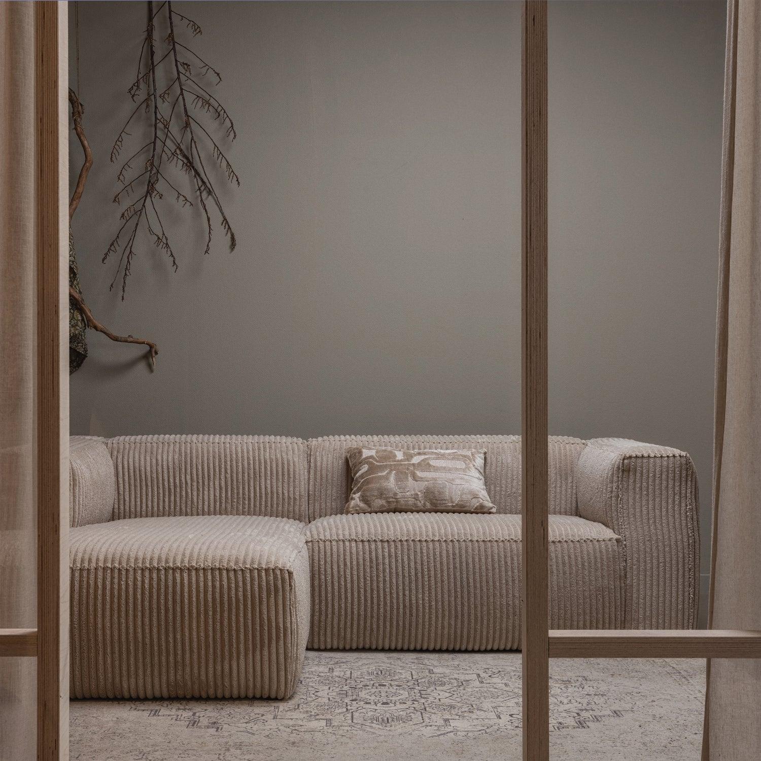 BEAN CHAISE LONGUE LEFT HEFTY RIBCORD TRAVERTIN - PARIS14A.RO