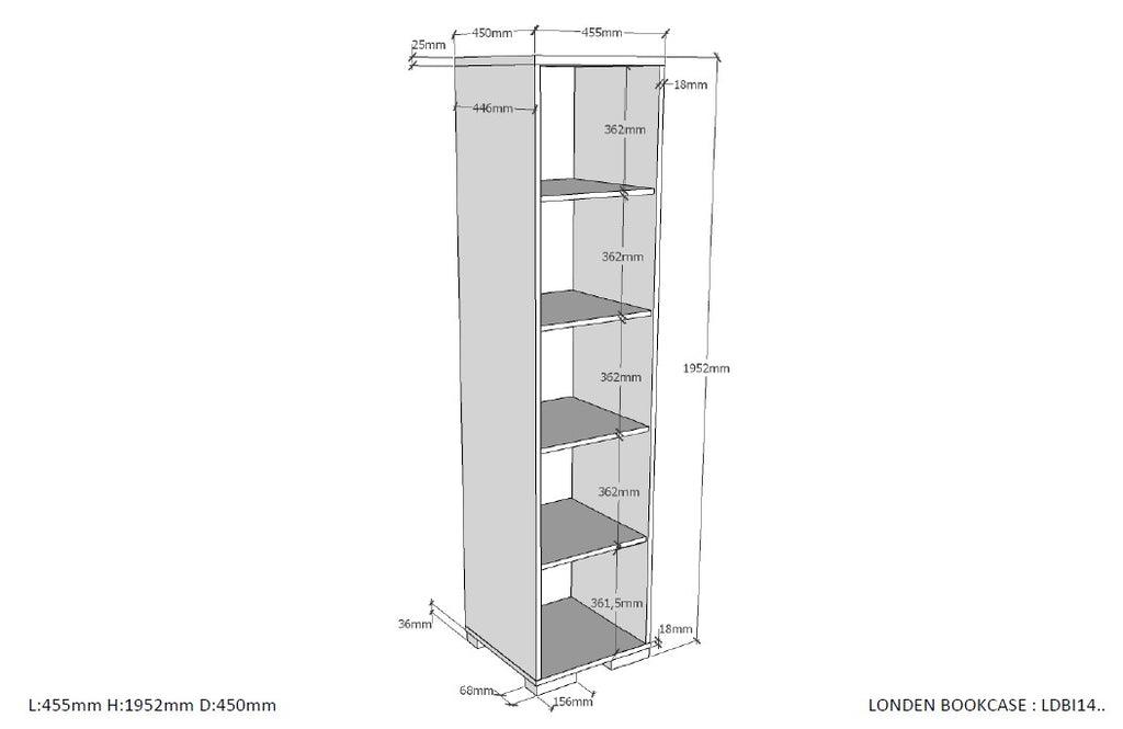 Biblioteca antracit LONDON - Vipack - PARIS14A.RO