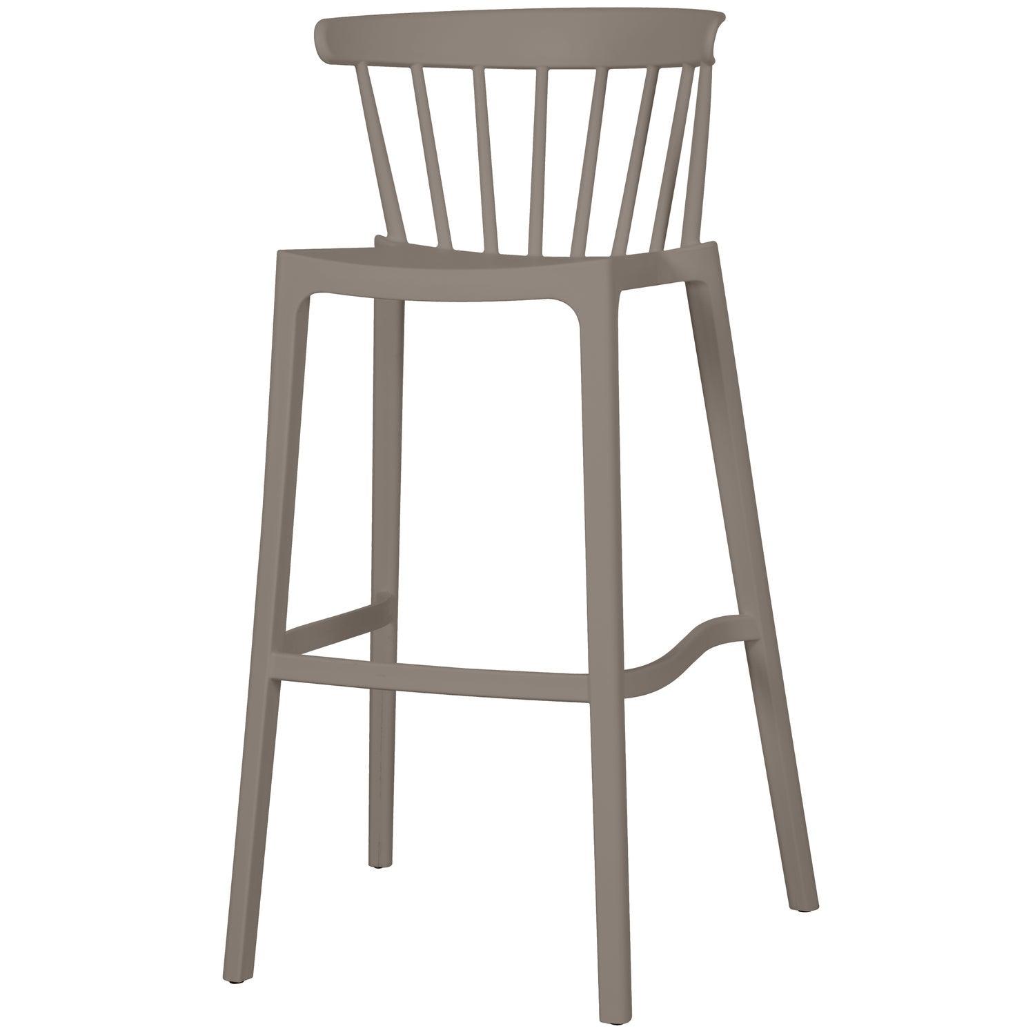 BLISS BAR STOOL OUTDOOR PLASTIC TAUPE - PARIS14A.RO