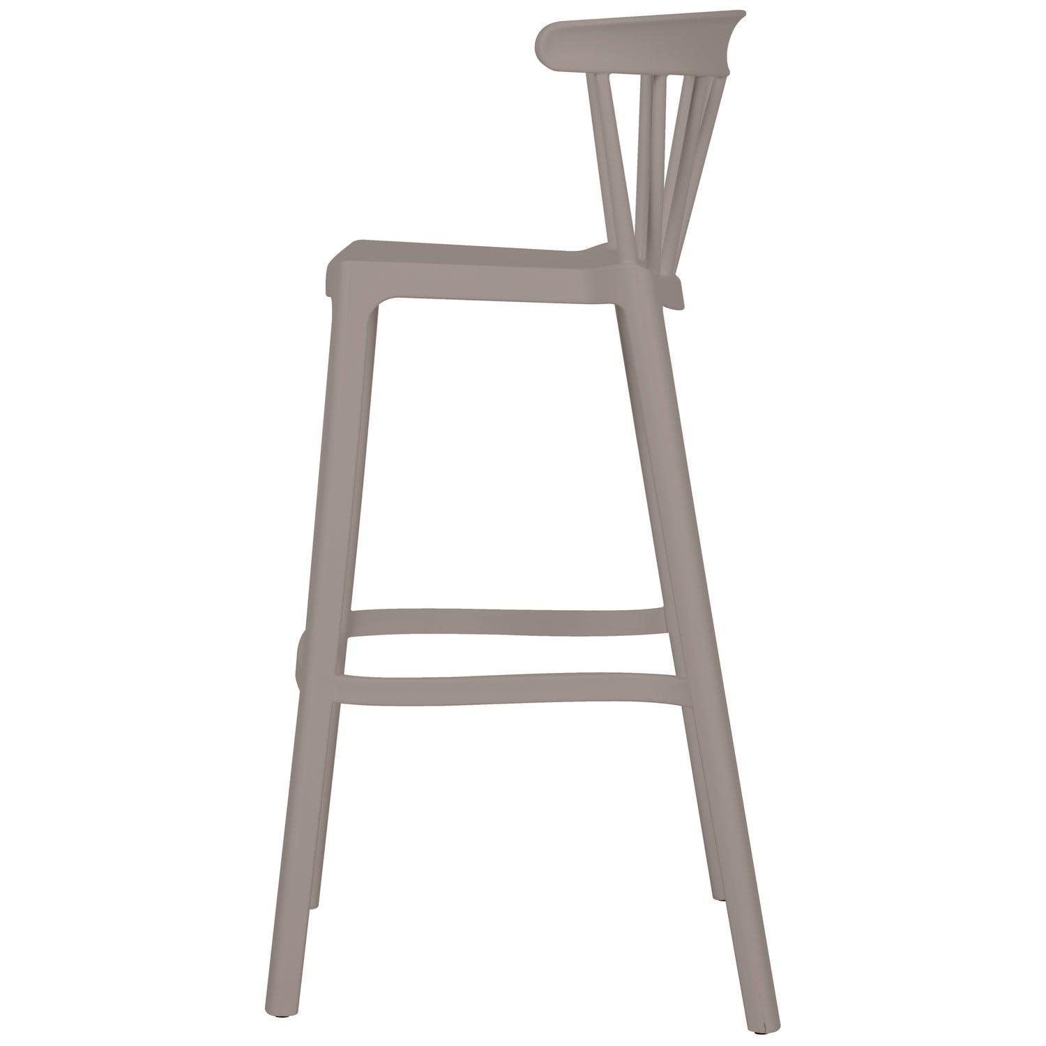 BLISS BAR STOOL OUTDOOR PLASTIC TAUPE - PARIS14A.RO
