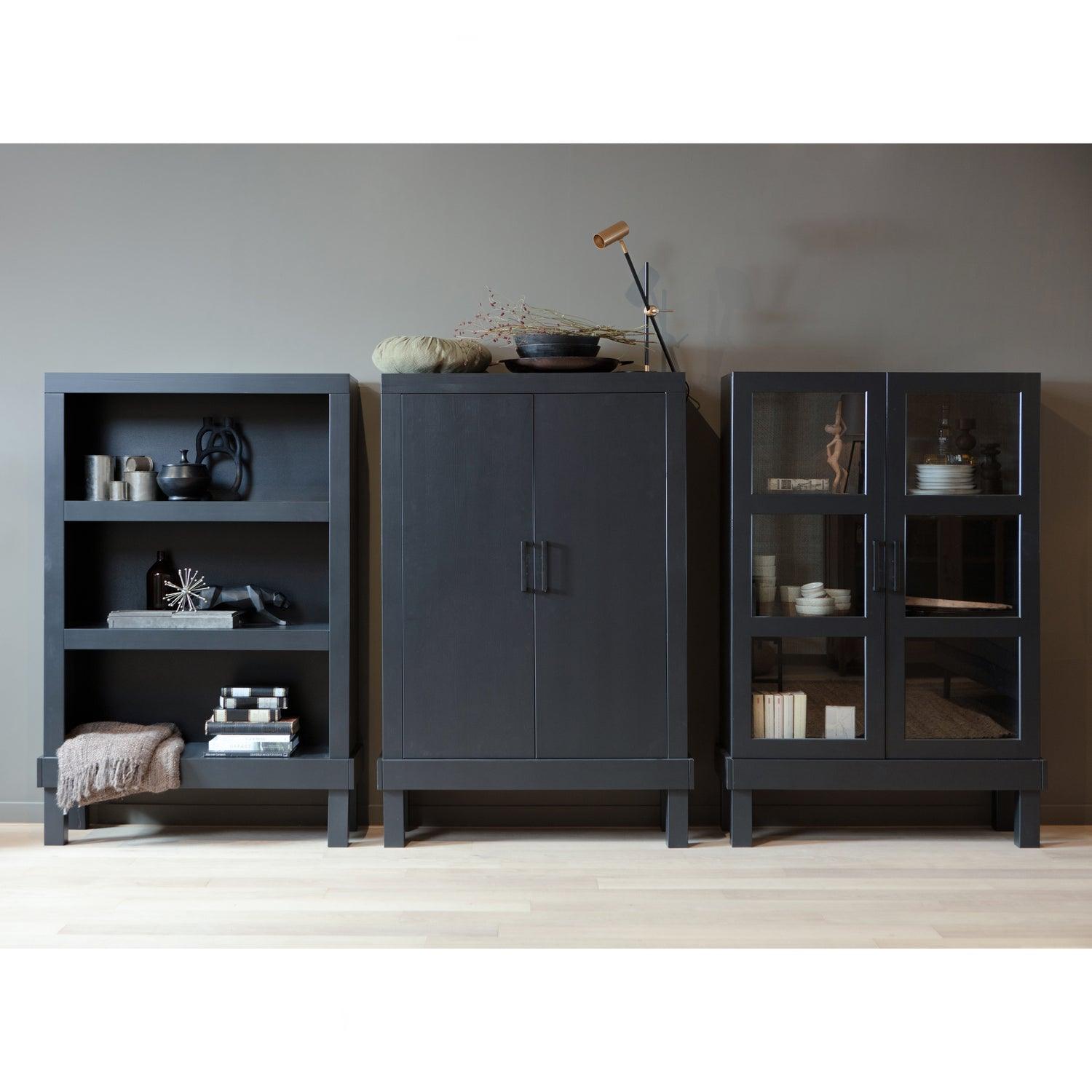 BONK OPEN CABINET PINE BLACK [fsc] - PARIS14A.RO