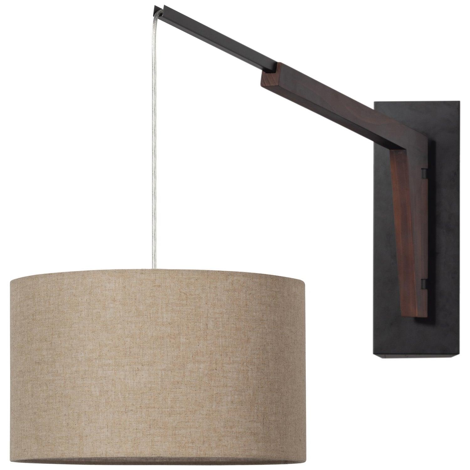 BRIM WALL LAMP WITH SHADE WOOD/RATTAN NATURAL - PARIS14A.RO