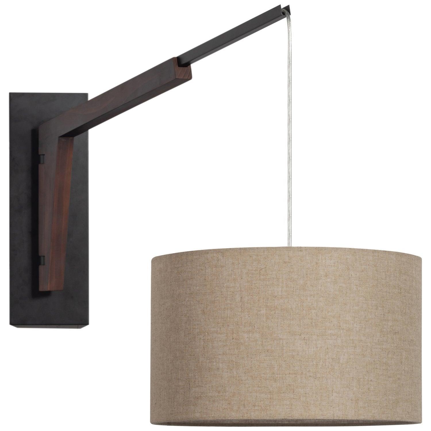 BRIM WALL LAMP WITH SHADE WOOD/RATTAN NATURAL - PARIS14A.RO