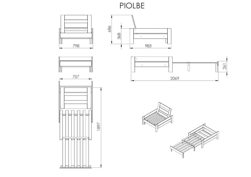 Canapeaua extensibila gri PINO - Vipack - PARIS14A.RO