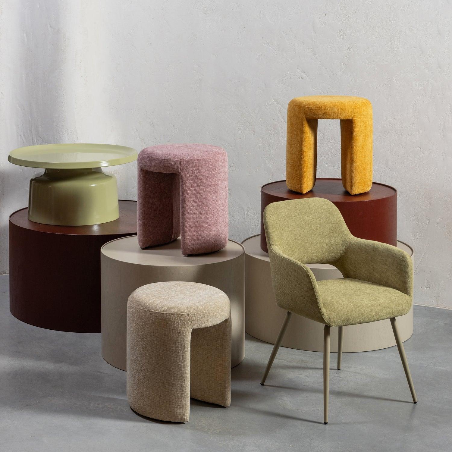 CHARLIE UPHOLSTERED STOOL MIMOSA - PARIS14A.RO