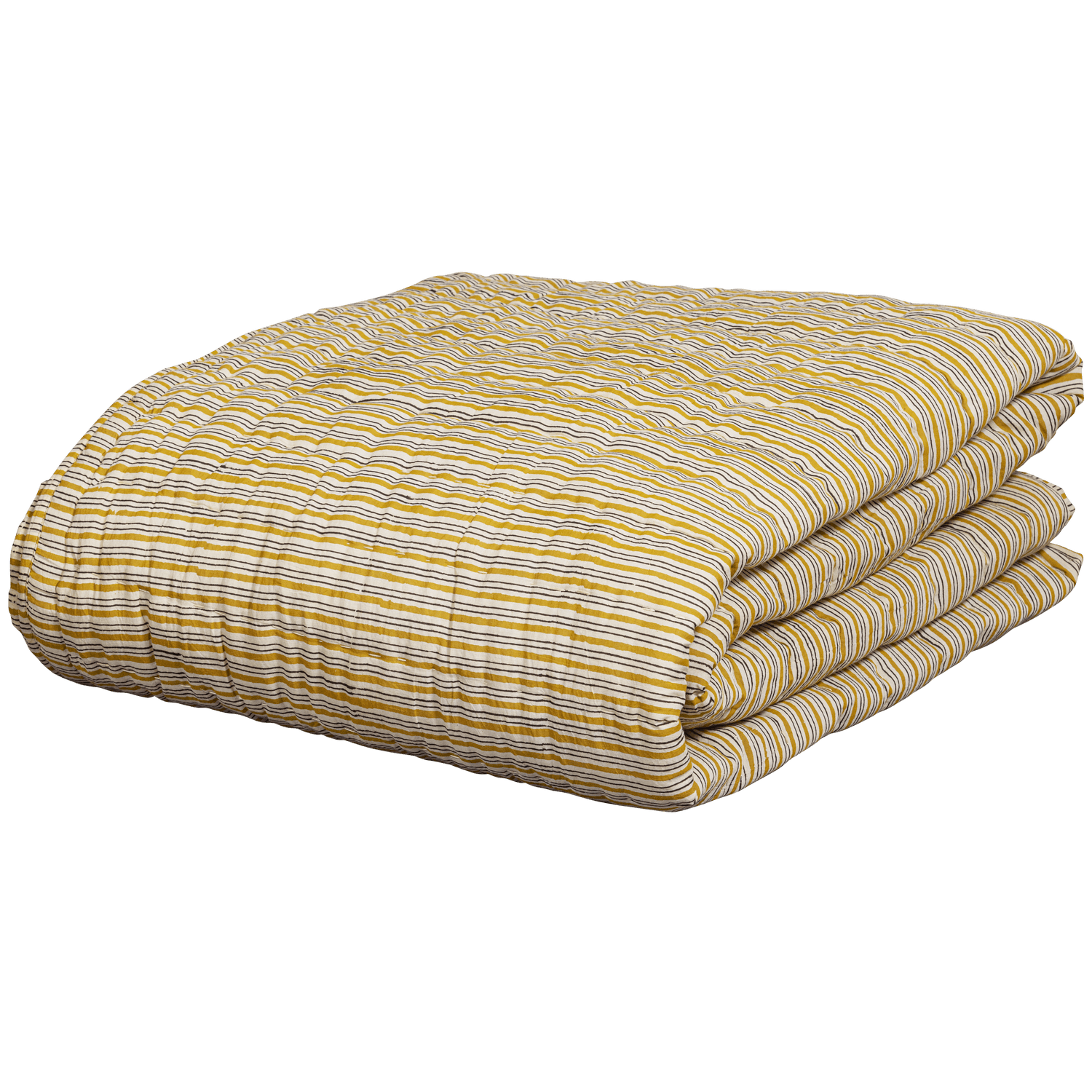CHEVRON QUILT/PLAID PRINT HANDQUILT BLACK/MUSTARD 220x265CM - PARIS14A.RO