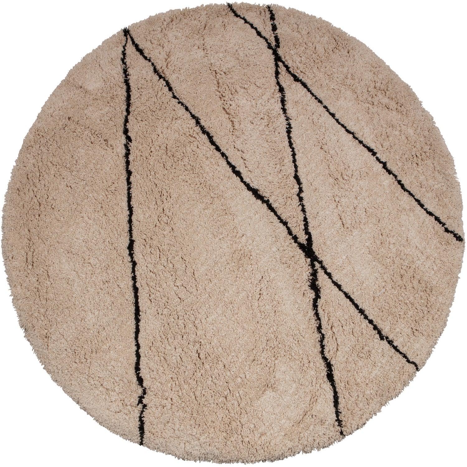 CLEO RUG ROUND WITH STRIPE OFF WHITE Ø200CM - PARIS14A.RO