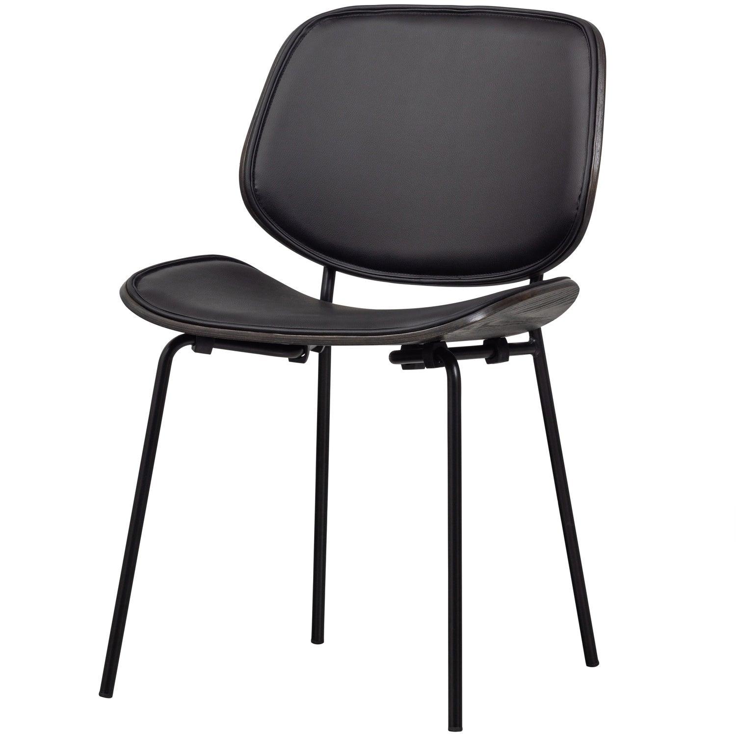CLOSE IN DINING CHAIR ARTIFICIAL LEATHER/WOOD BLACK - PARIS14A.RO