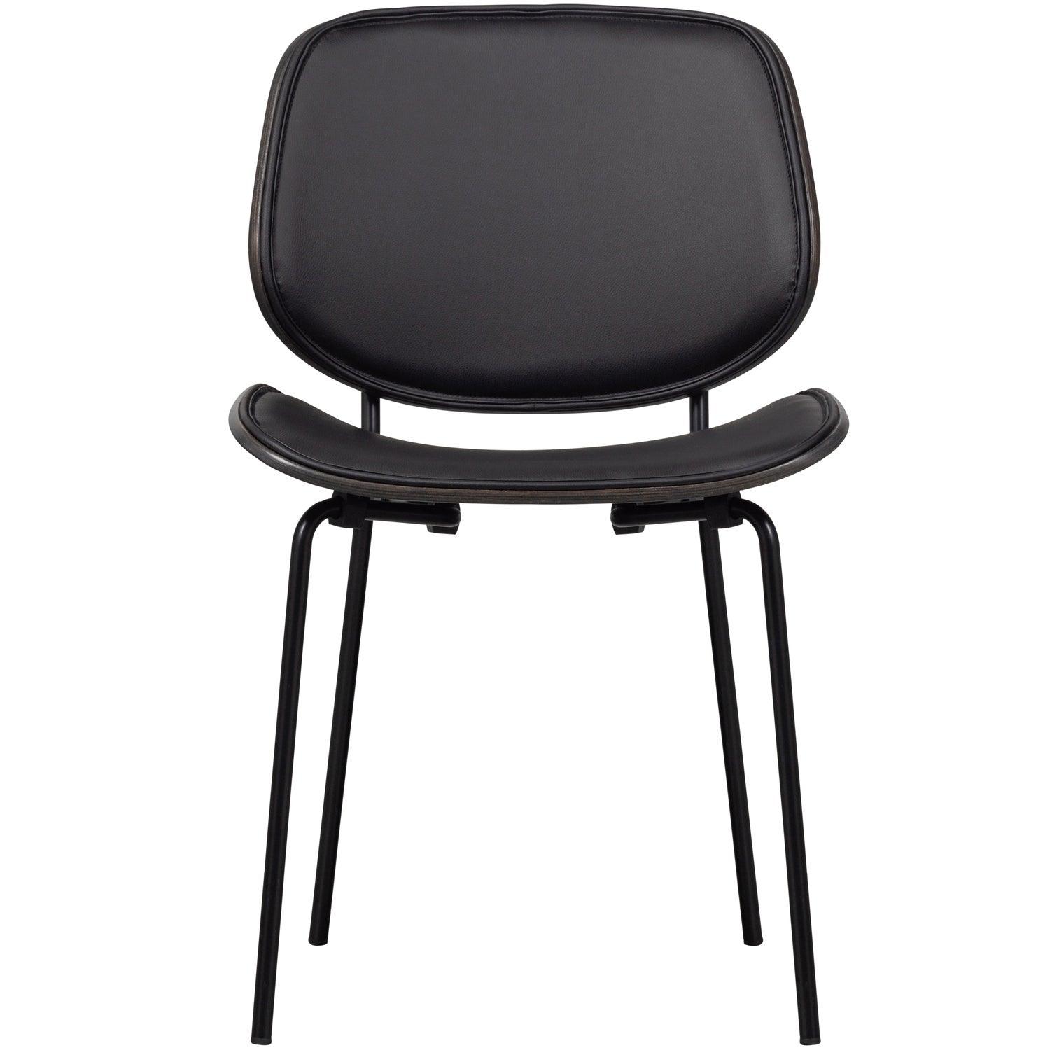 CLOSE IN DINING CHAIR ARTIFICIAL LEATHER/WOOD BLACK - PARIS14A.RO