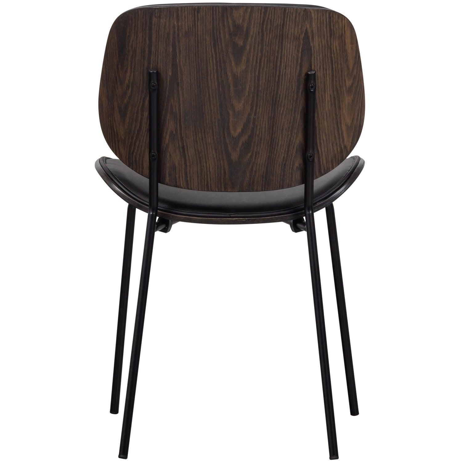 CLOSE IN DINING CHAIR ARTIFICIAL LEATHER/WOOD BLACK - PARIS14A.RO