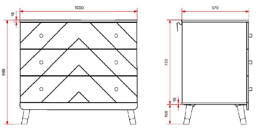 Comoda alba cu 3 sertare Billy - Vipack - PARIS14A.RO