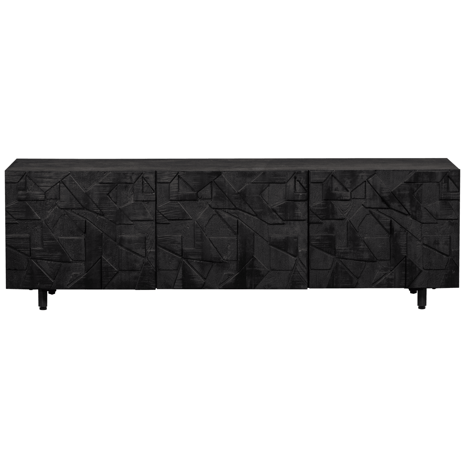 COUNTER TV UNIT MANGO WOOD BLACK - PARIS14A.RO